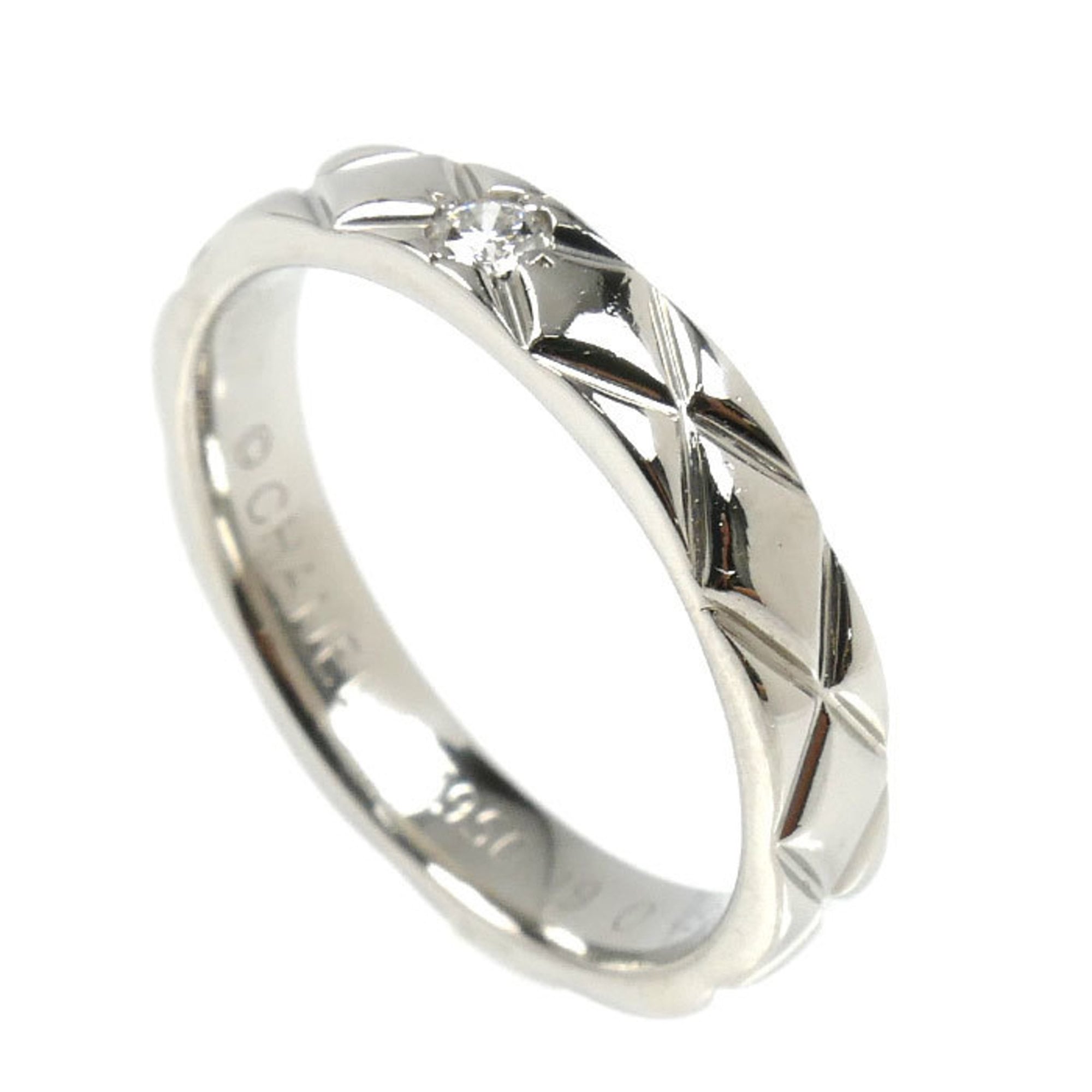 Chanel Platinum 950 Band Ring (Pre-Owned)