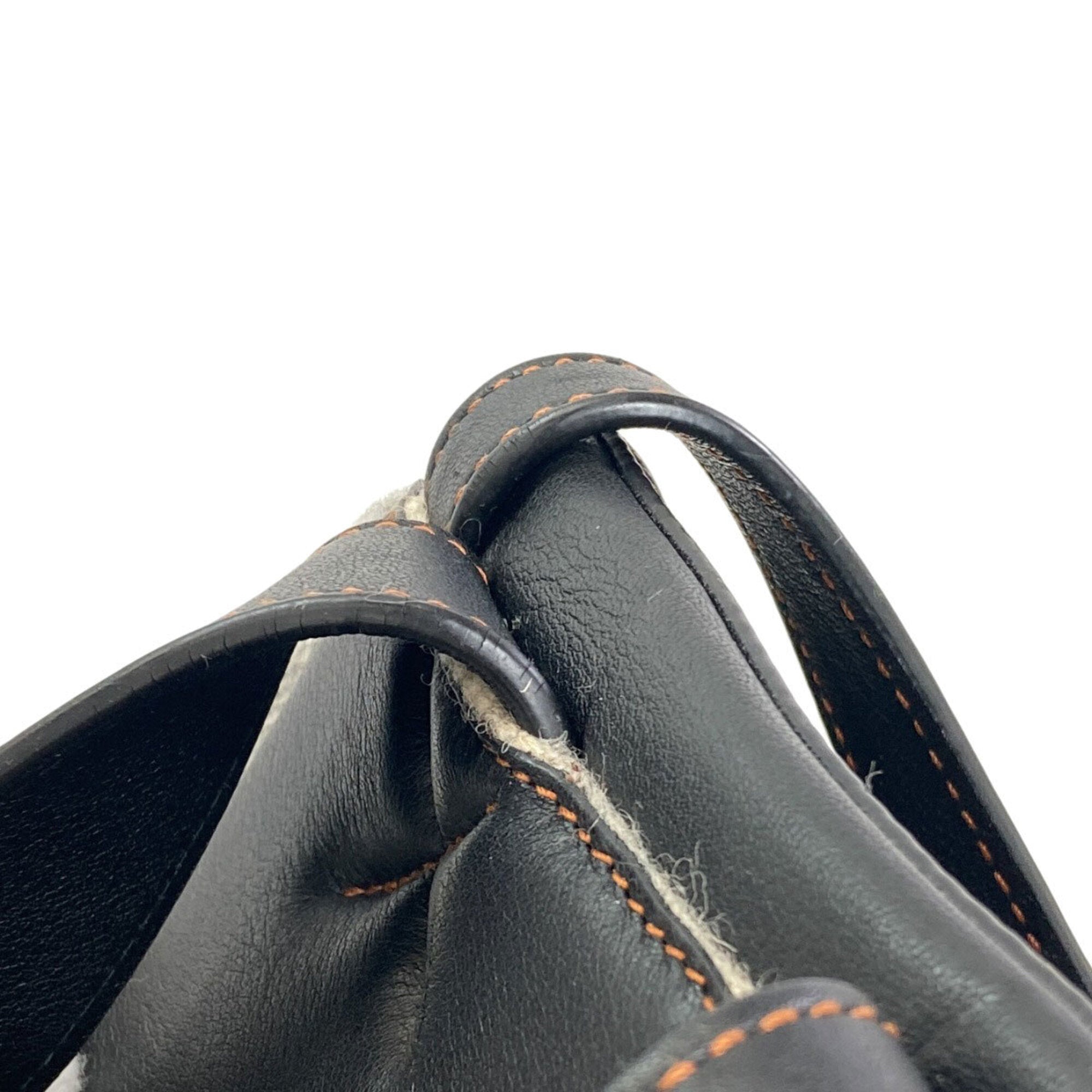 Loewe Beige Black Wool Leather Backpack (Pre-Owned)