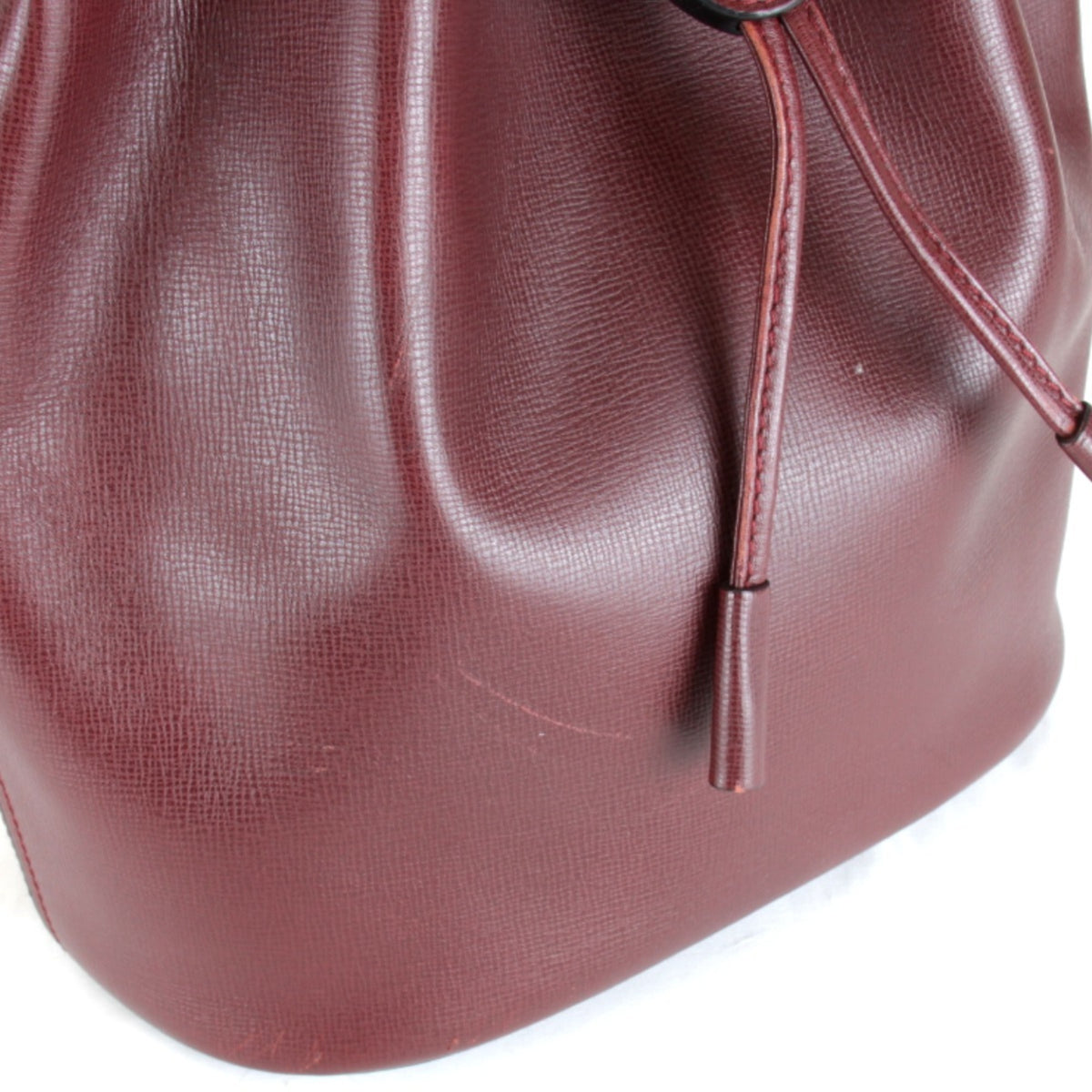 Cartier Red Color Leather Shoulder Bag (Pre-Owned)