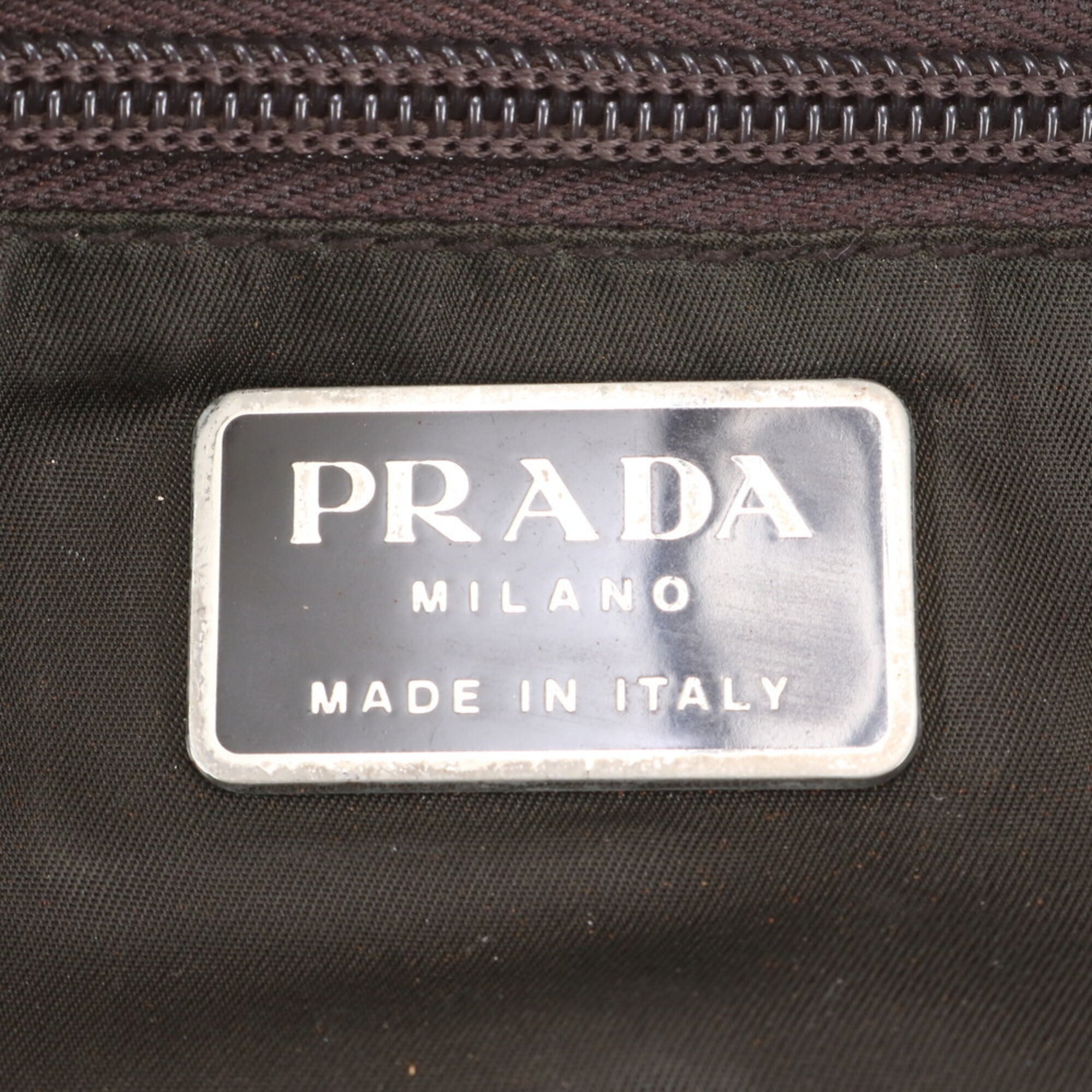 Prada Red Color Wine Leather Nylon Pouch Sling Bag (Pre-Owned)