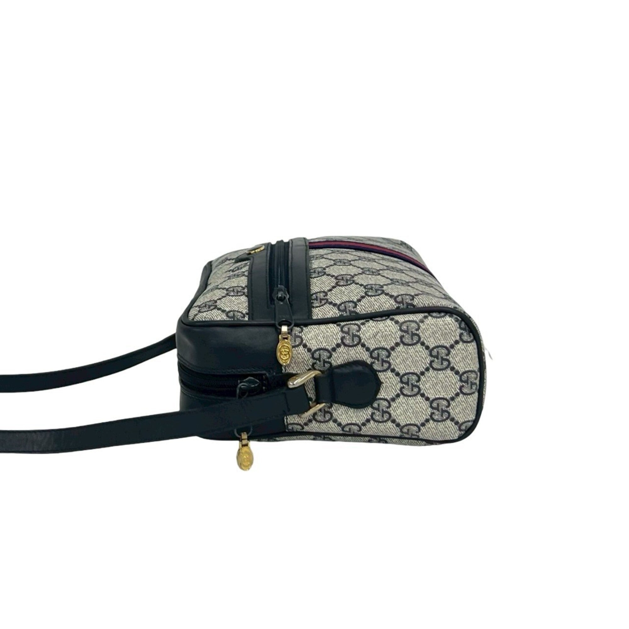 Gucci Navy Red Color Pvc Leather Pochette Shoulder Bag (Pre-Owned)