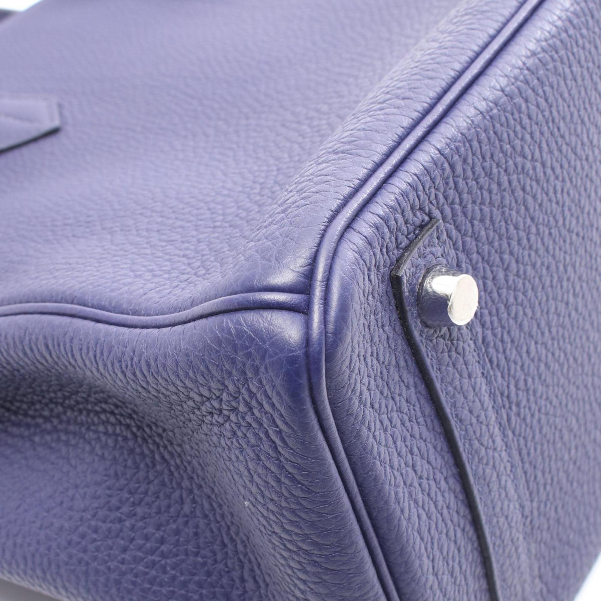 Hermes Blue Bordeaux Leather Handbag (Pre-Owned)