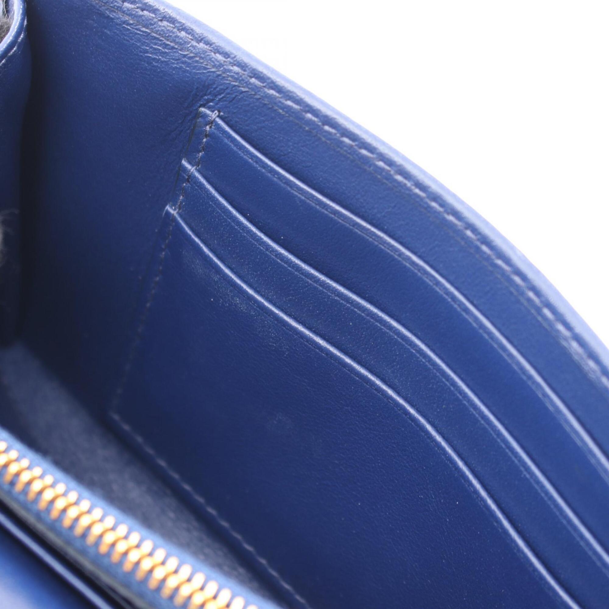 Prada Blue Nylon Leather Handbag Shoulder Bag (Pre-Owned)