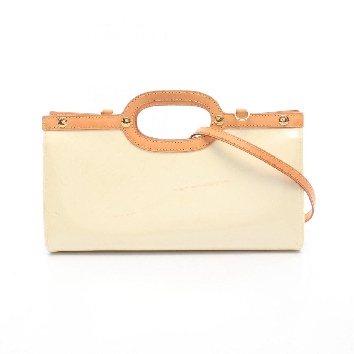Louis Vuitton Pearl White Leather Vernis Handbag (Pre-Owned)