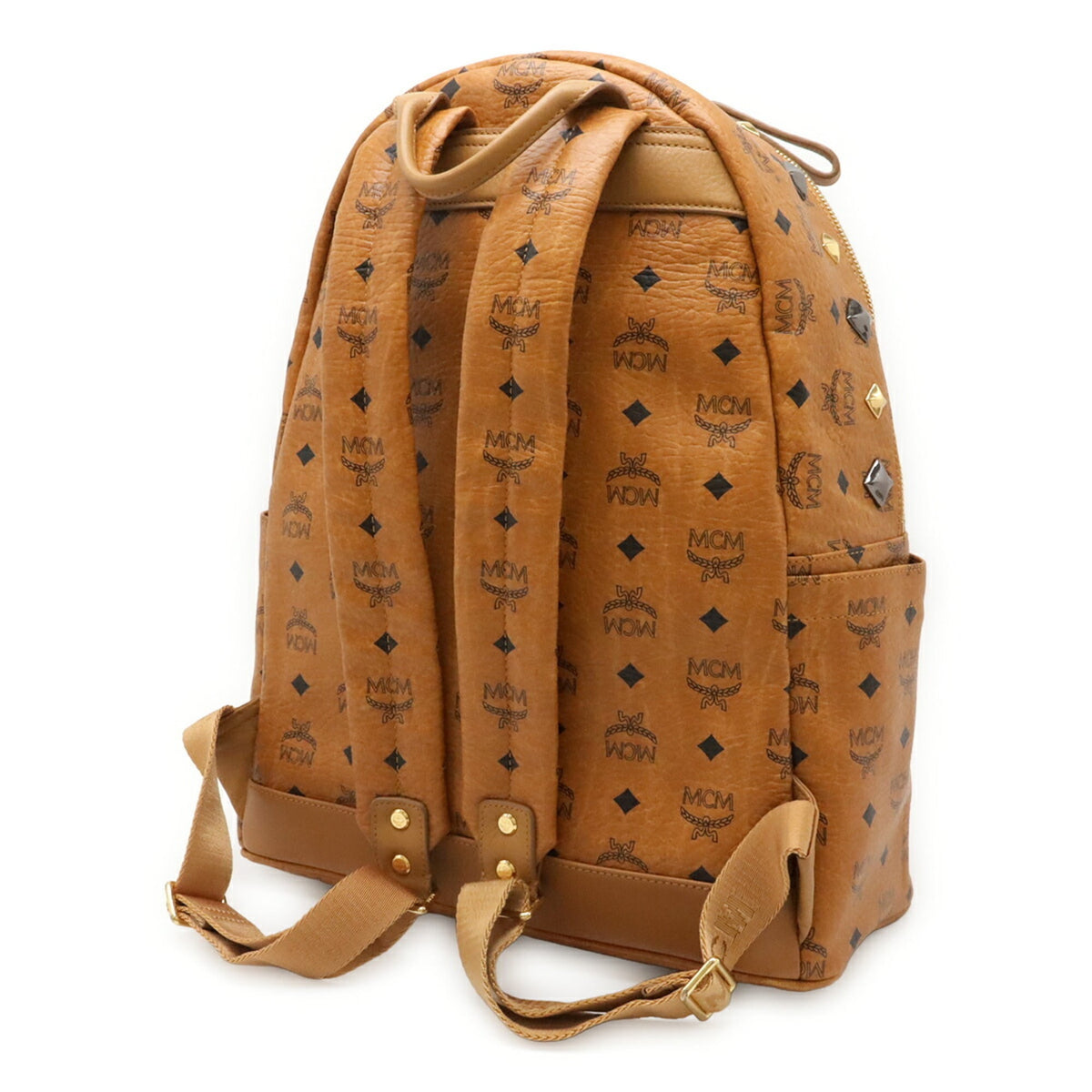 Mcm Brown Coated Canvas Backpack (Pre-Owned)