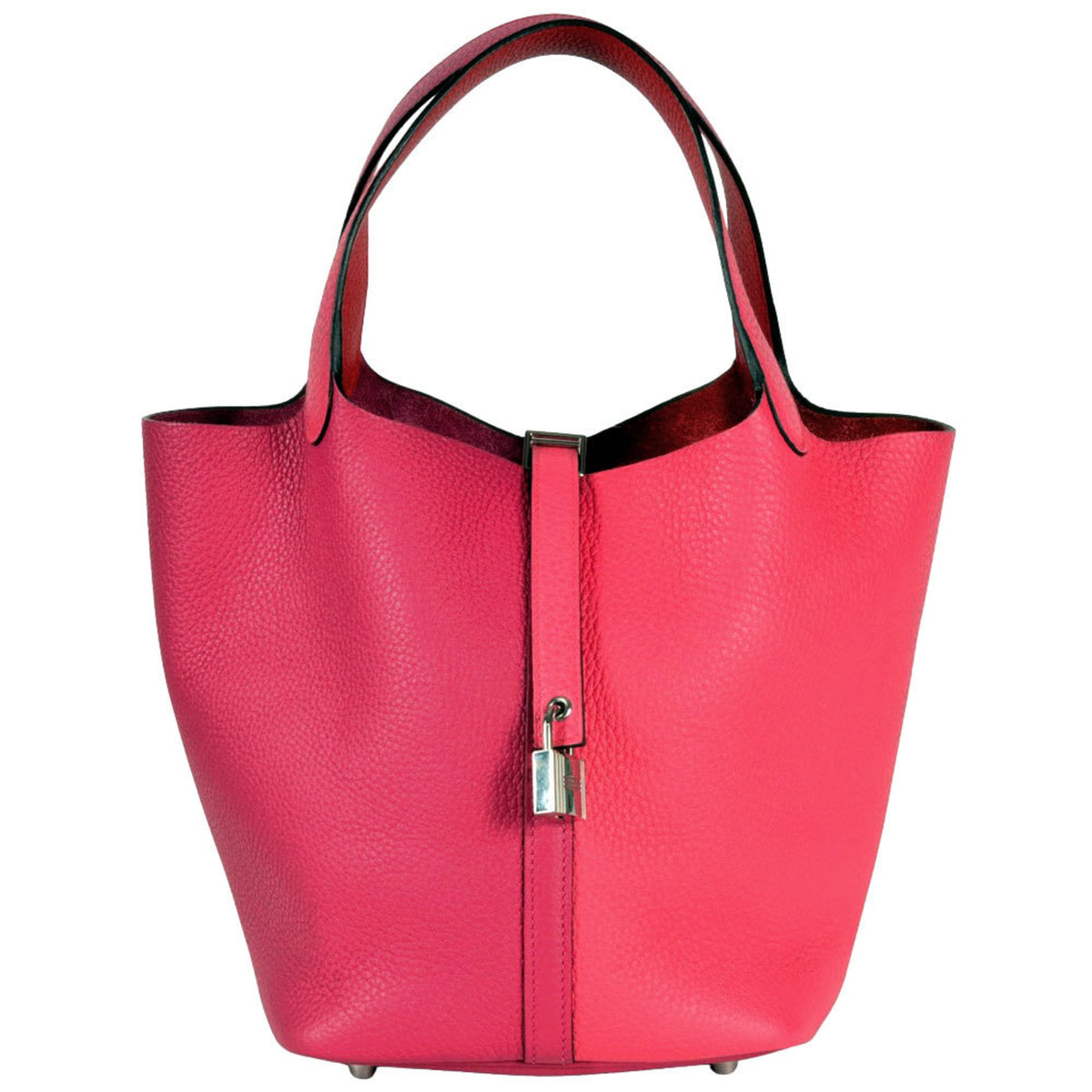 Hermes Picotin Red Color Taurillon Clemence Leather Handbag (Pre-Owned)