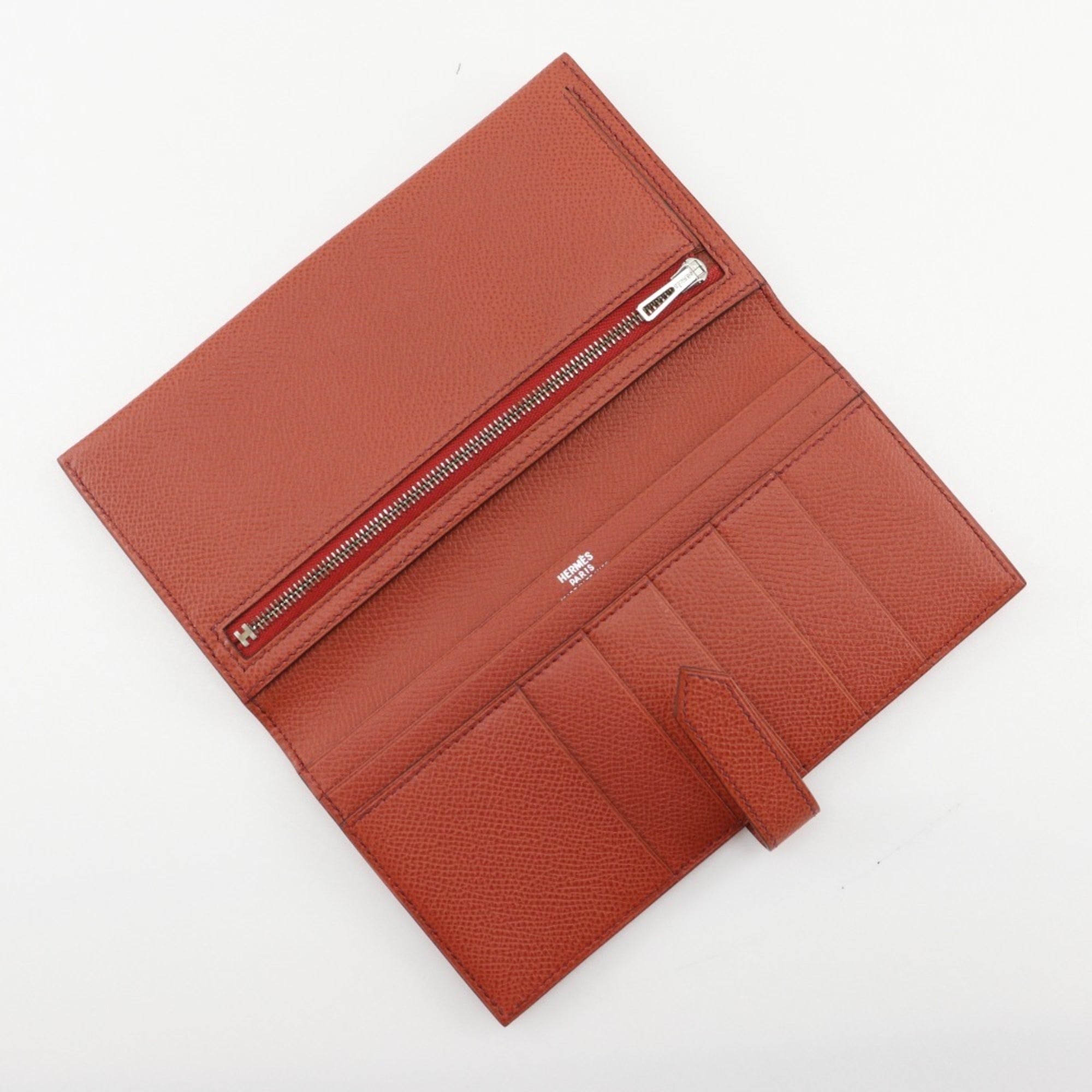 Hermes Orange Epsom Leather Long Wallet (Bi-Fold) (Pre-Owned)