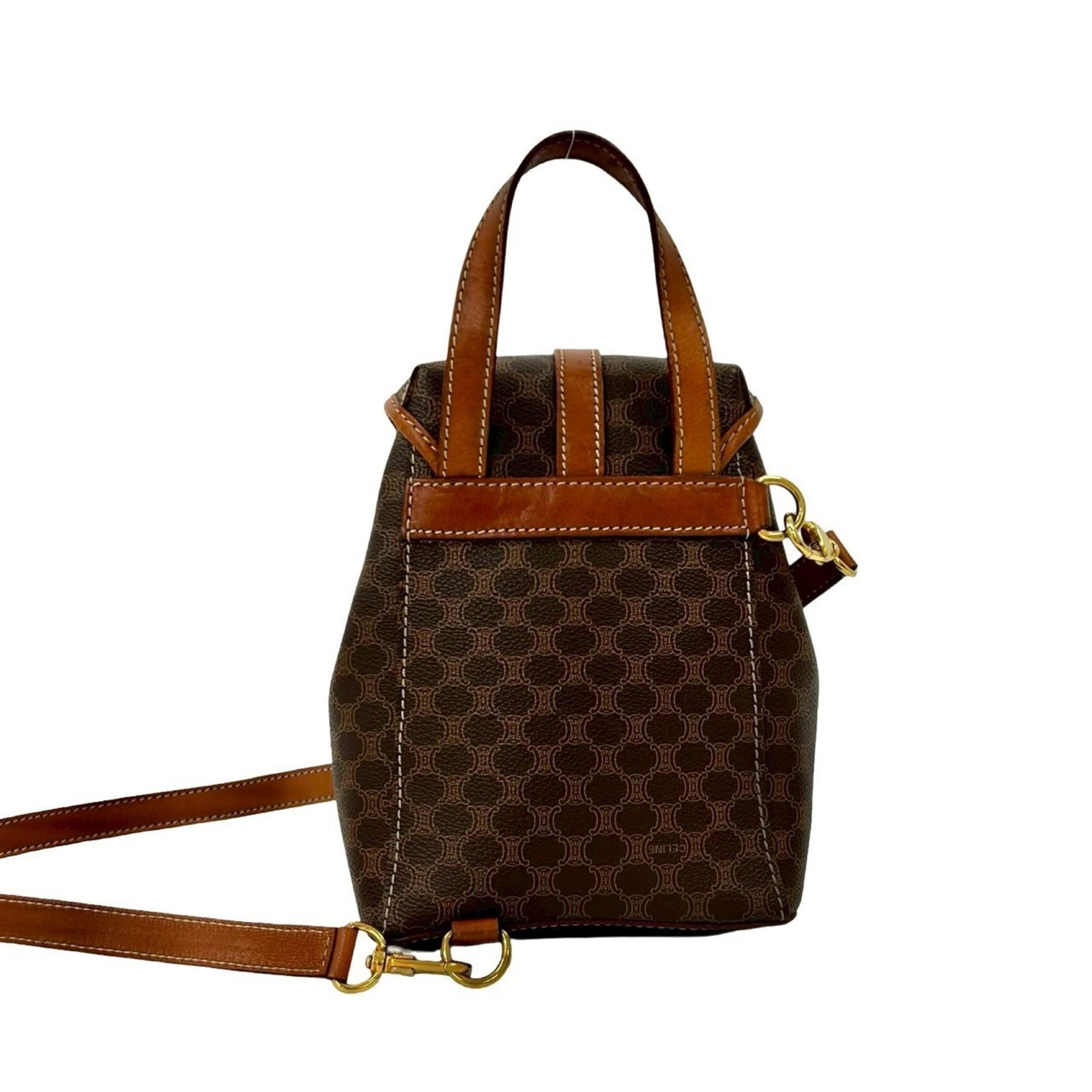 Celine Brown Leather Pvc Handbag Sling Bag (Pre-Owned)