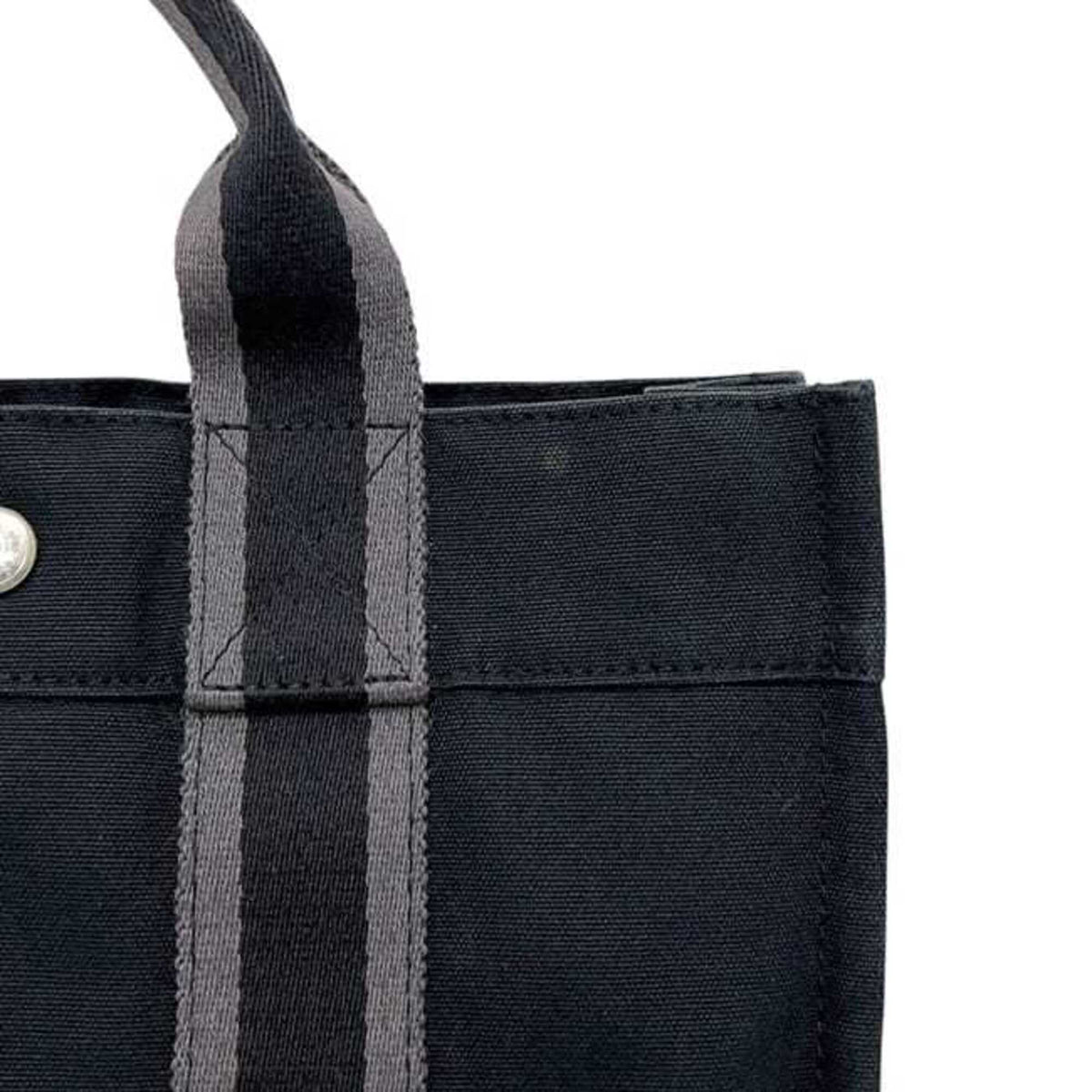 Hermes Deauville Black Canvas Handbag (Pre-Owned)
