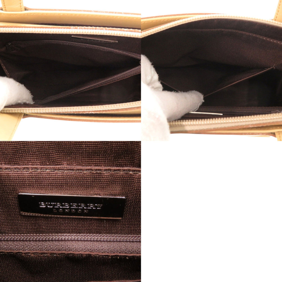 Burberry Beige Bordeaux Leather Handbag (Pre-Owned)