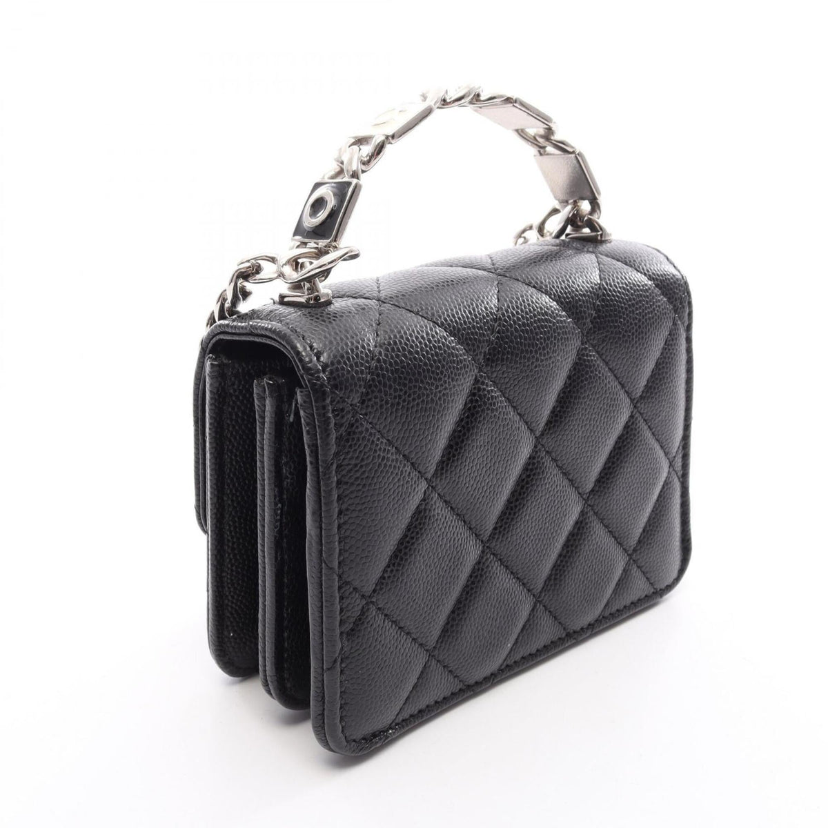 Chanel Black Grained Calfskin Handbag Shoulder Bag (Pre-Owned)