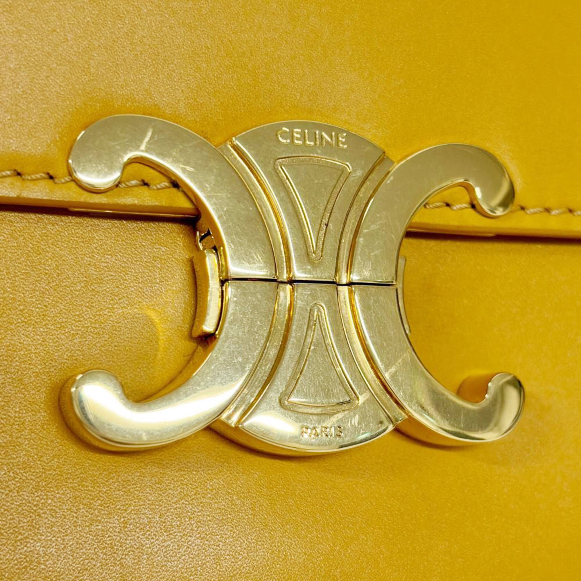 Celine Yellow Leather Shoulder Bag (Pre-Owned)