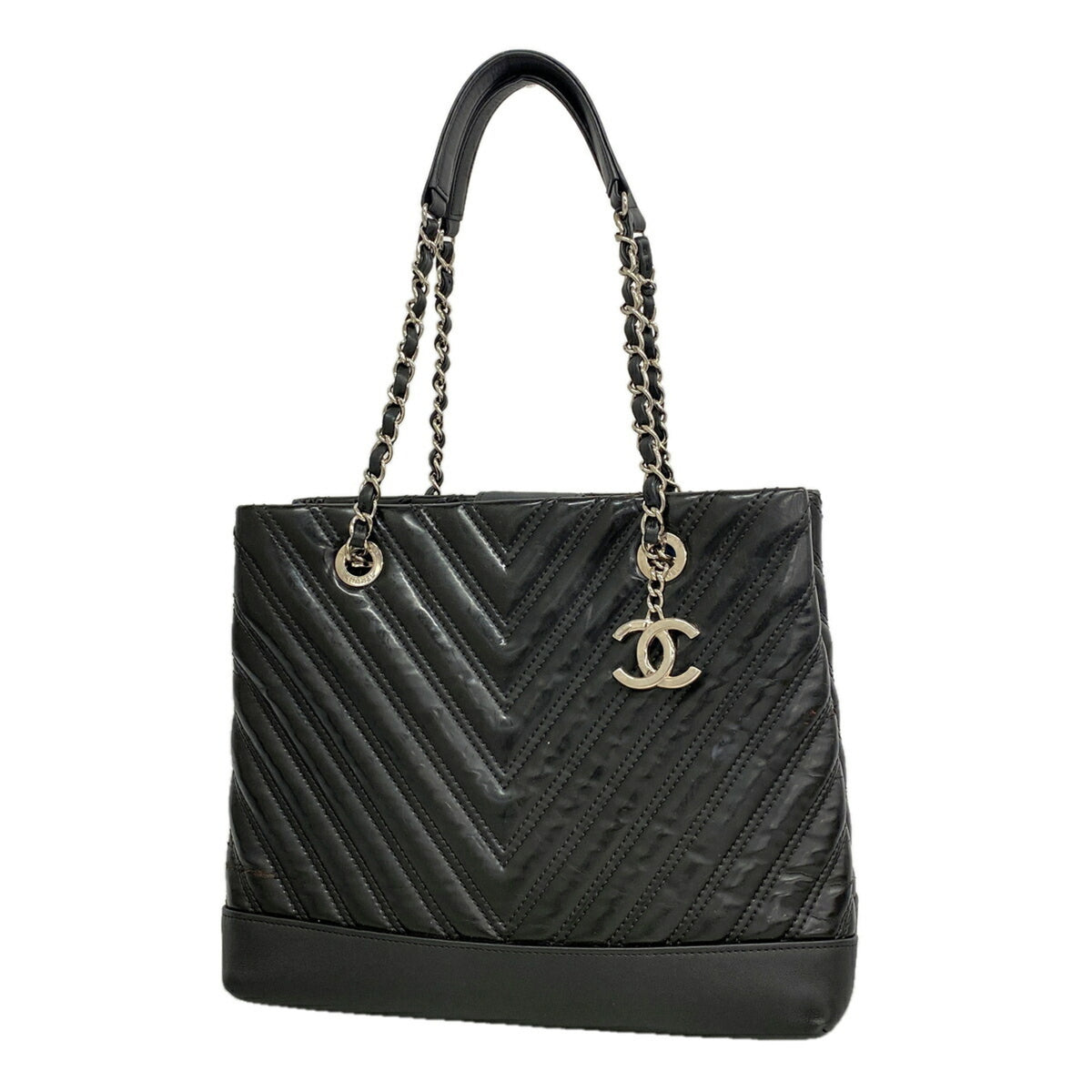 Chanel Black Patent Leather Tote Bag (Pre-Owned)