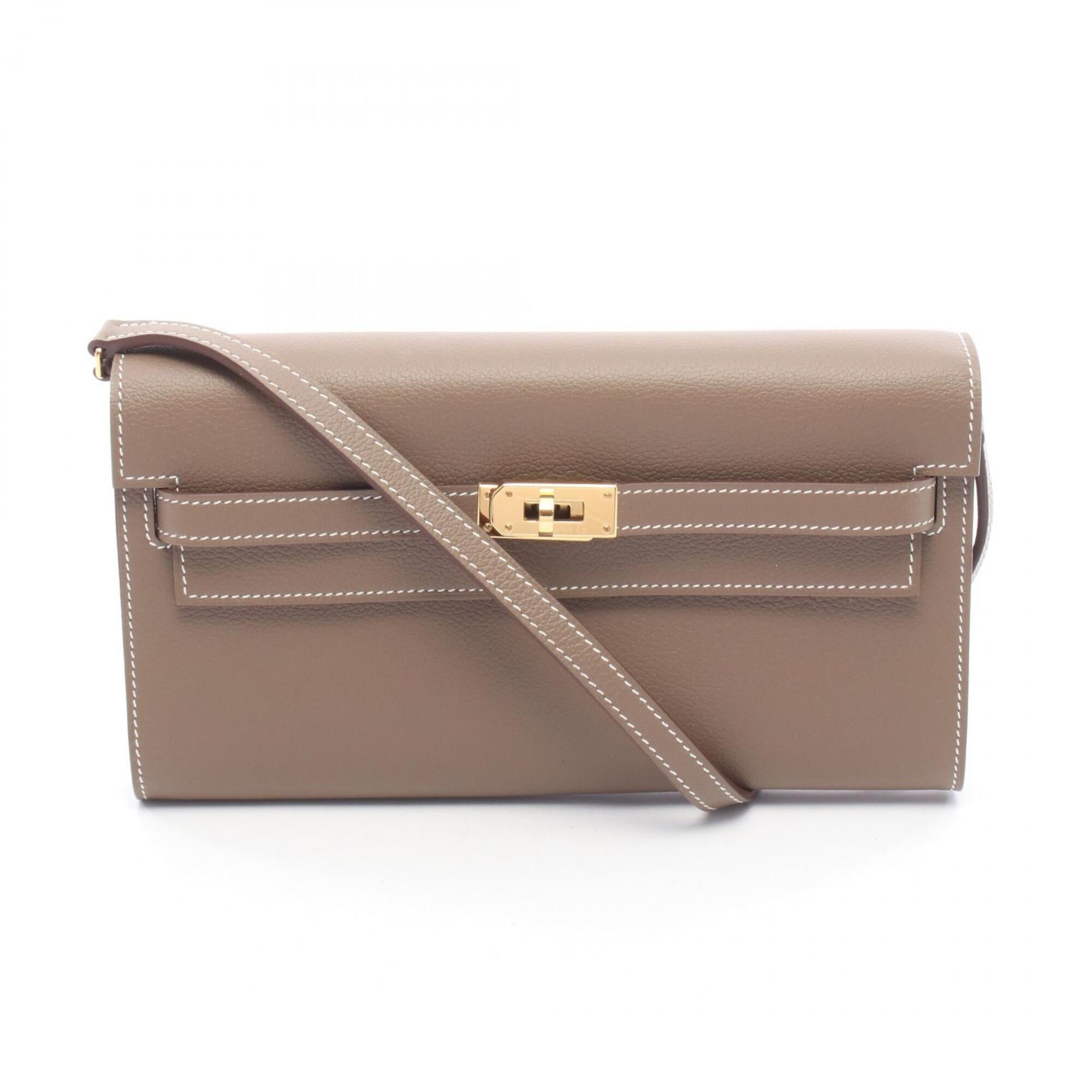 Hermes Etoupe Gray Gray Evercalf Leather Handbag Shoulder Bag (Pre-Owned)
