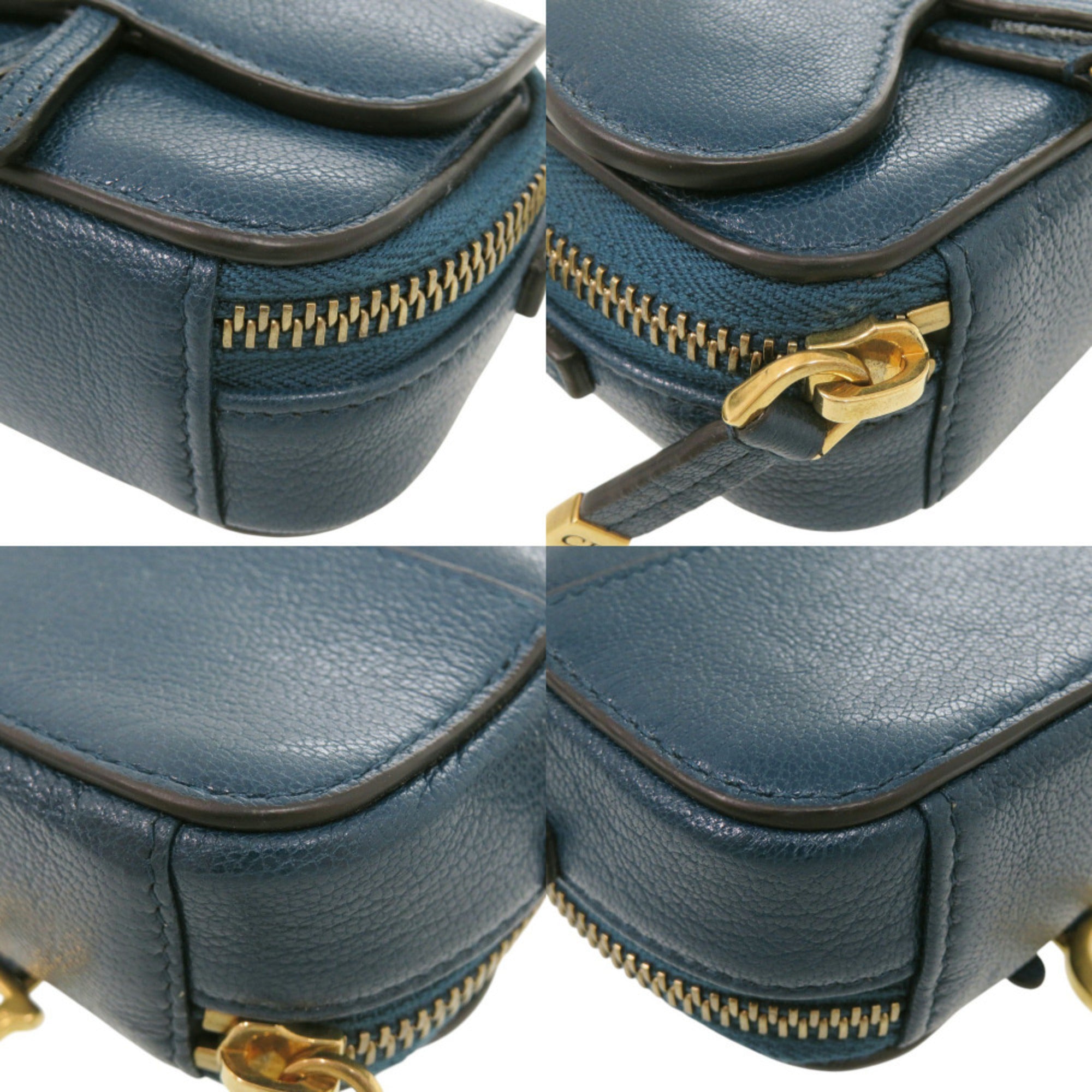 Christian Dior Blue Leather Shoulder Bag (Pre-Owned)