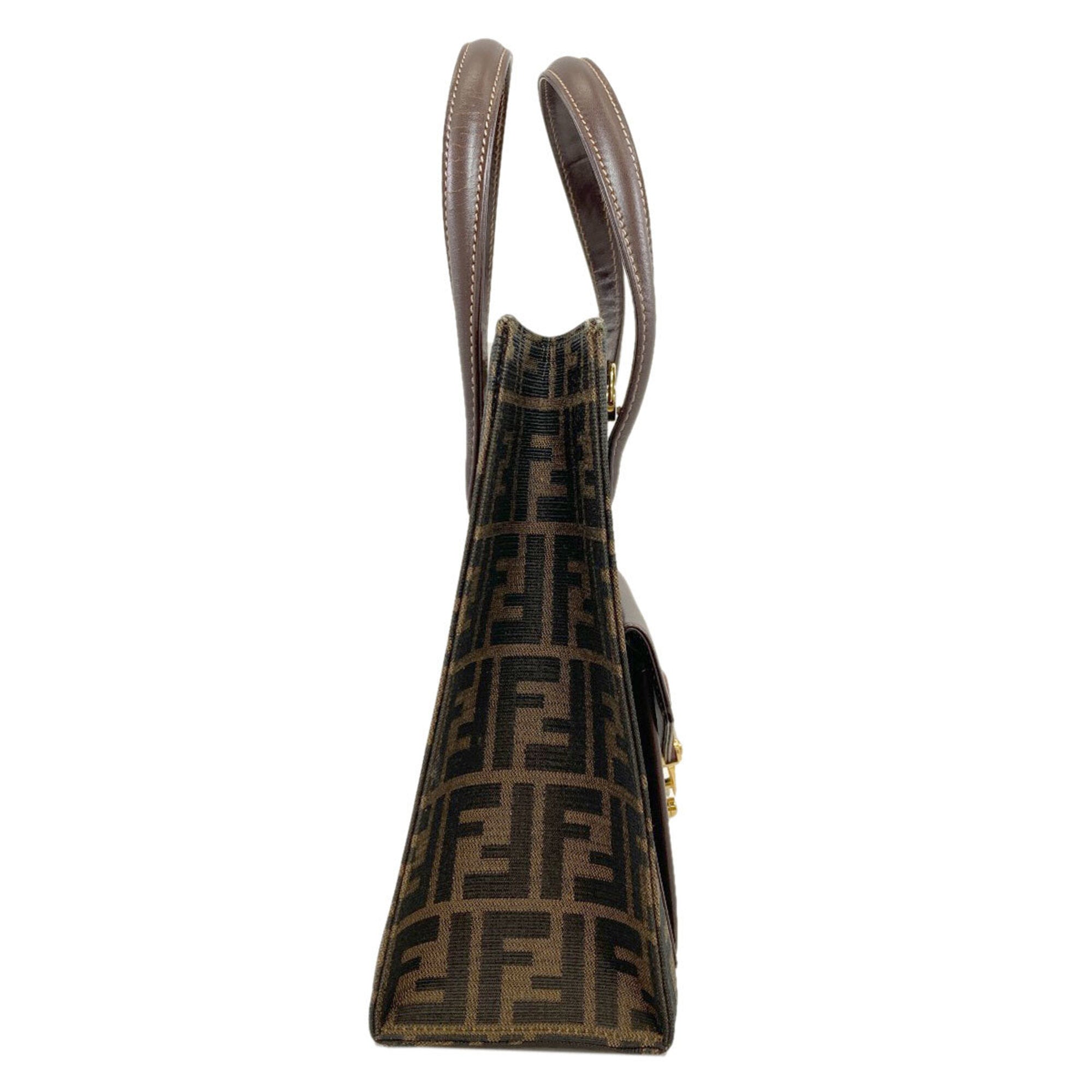 Fendi Brown Canvas Leather Handbag (Pre-Owned)