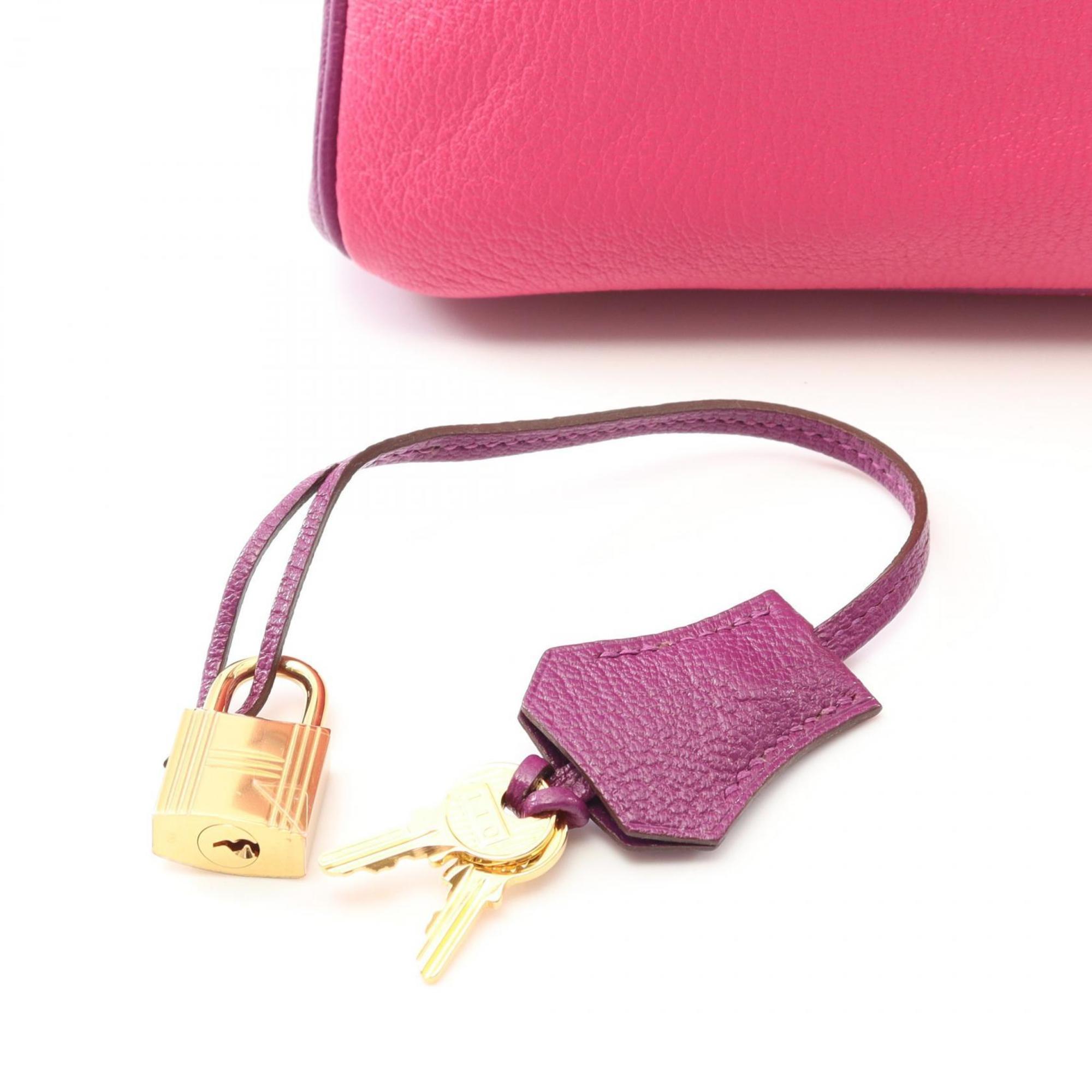 Hermes Birkin Anemone Pink Purple Rose Shocking Chevre Leather Handbag (Pre-Owned)