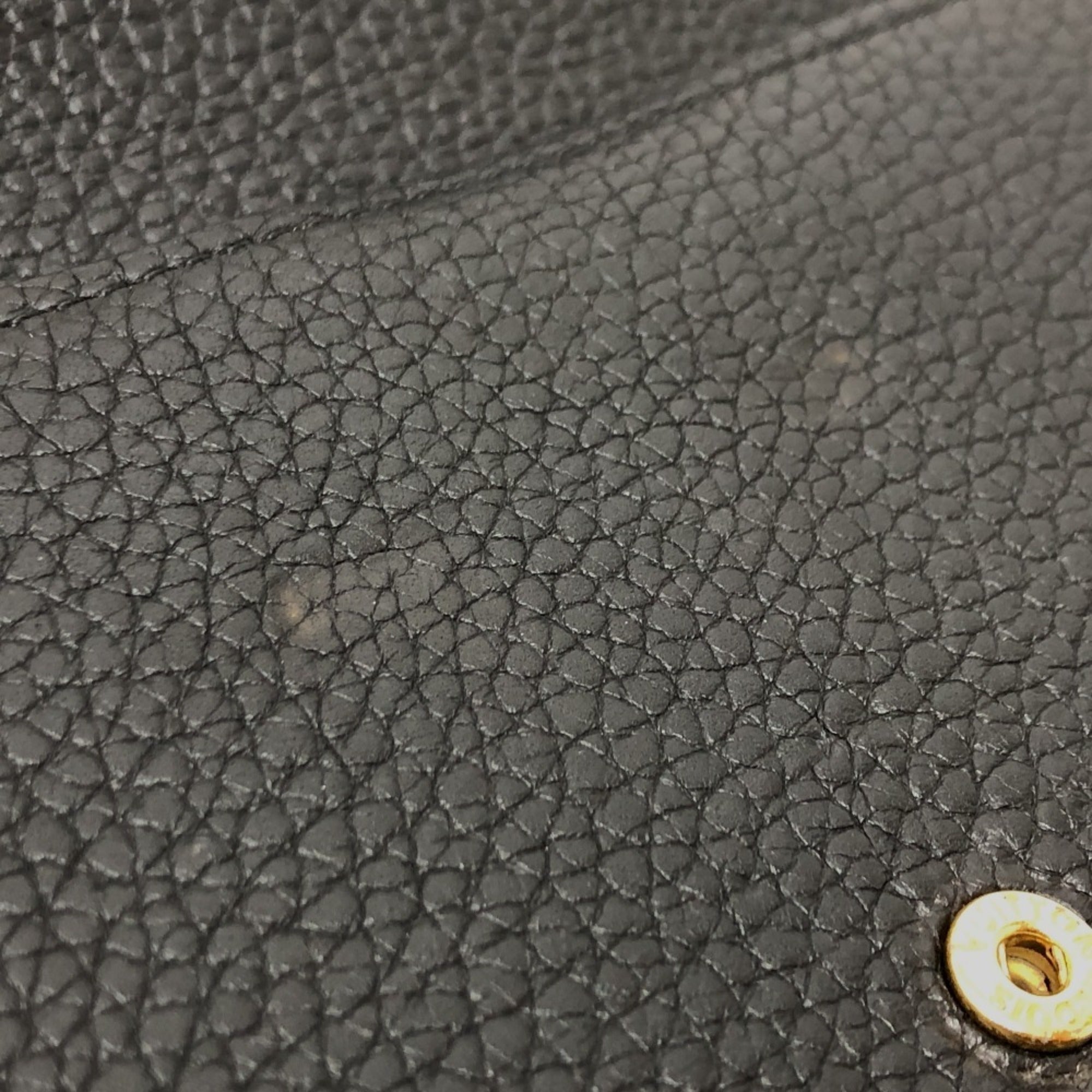 Louis Vuitton Black Leather Long Wallet (Bi-Fold) (Pre-Owned)