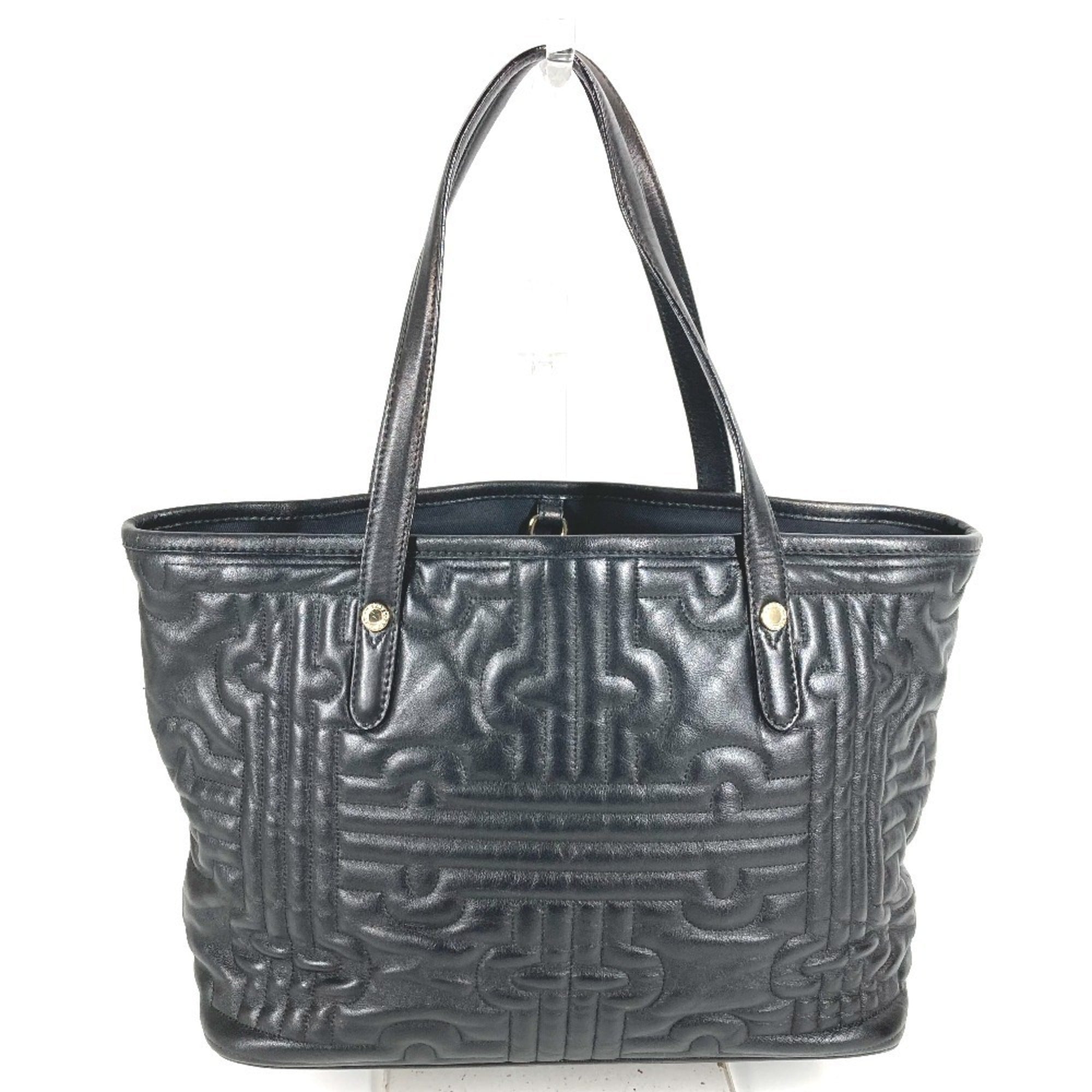 Bvlgari Black Leather Handbag Shoulder Bag (Pre-Owned)