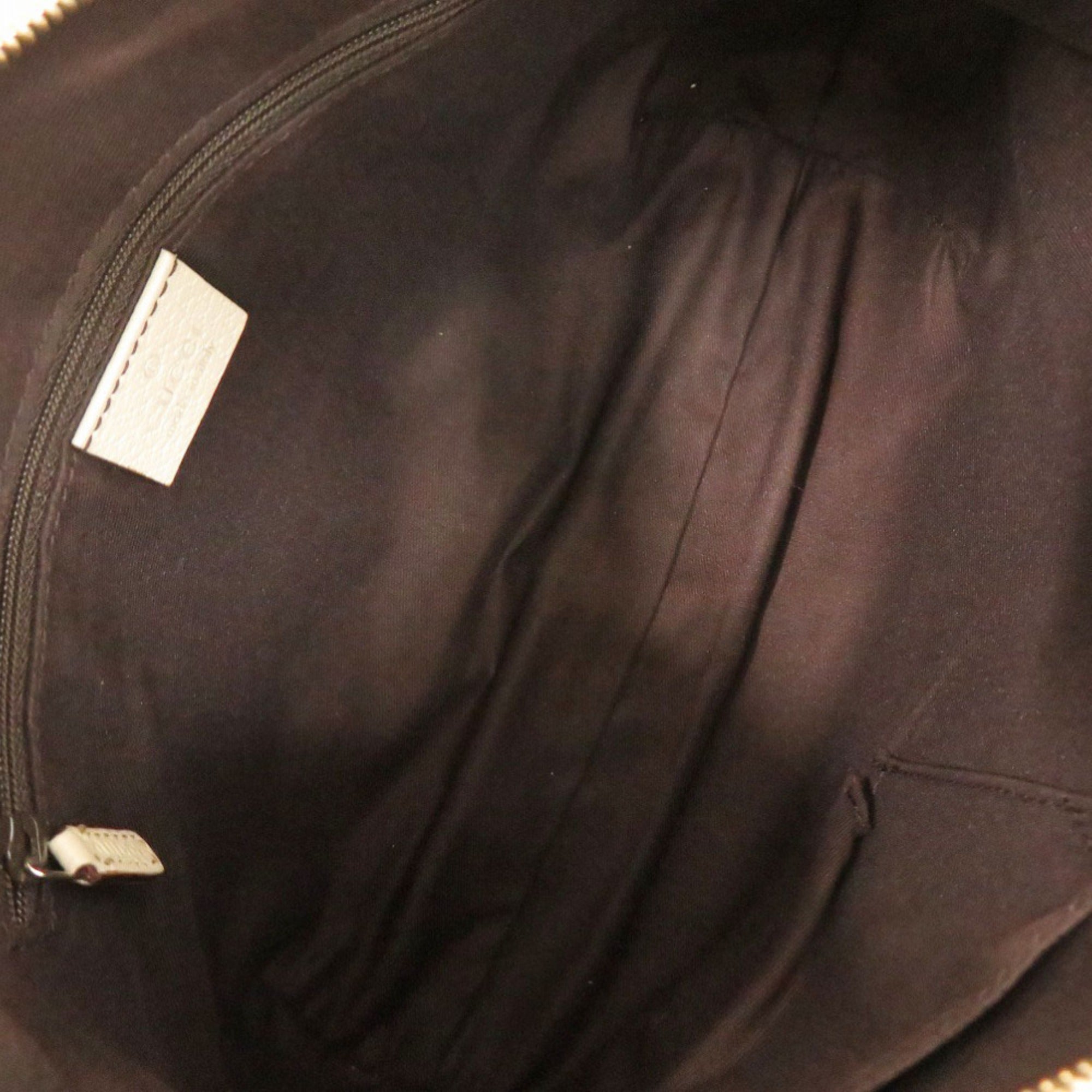 Gucci Beige White Gg Canvas Leather Shoulder Bag (Pre-Owned)