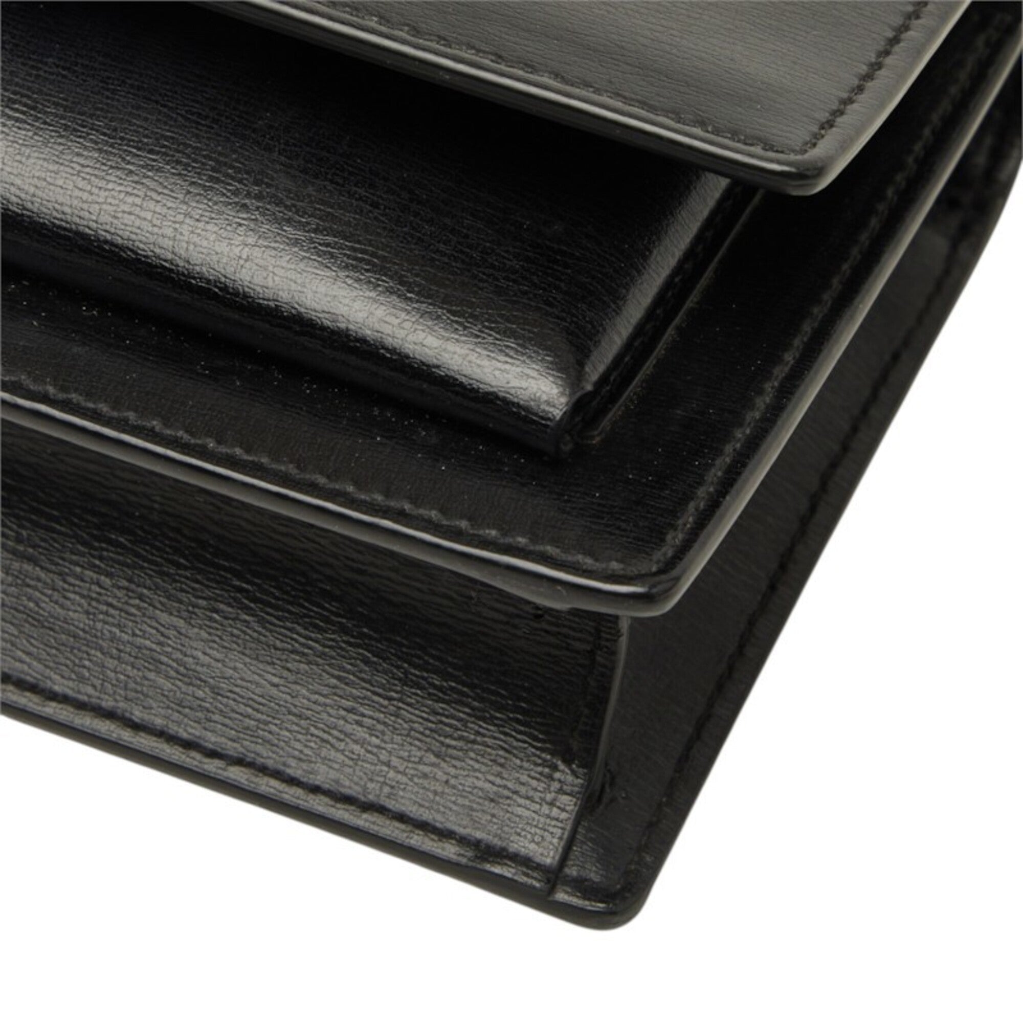 Saint Laurent Black Leather Shoulder Bag (Pre-Owned)