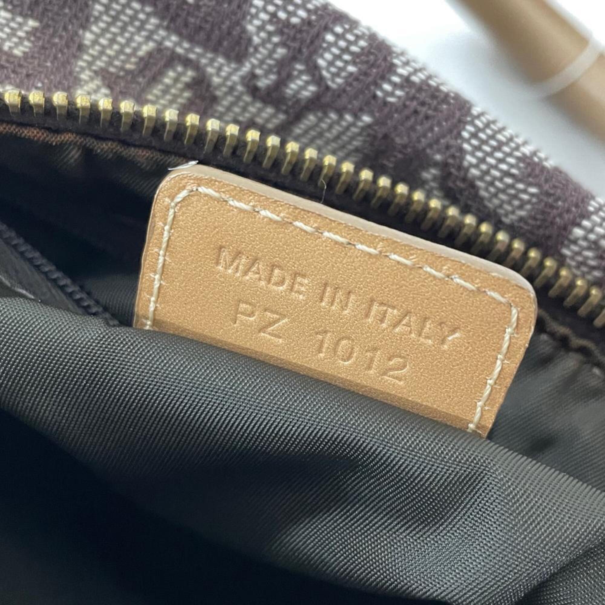 Christian Dior Trotter Brown Canvas Handbag (Pre-Owned)