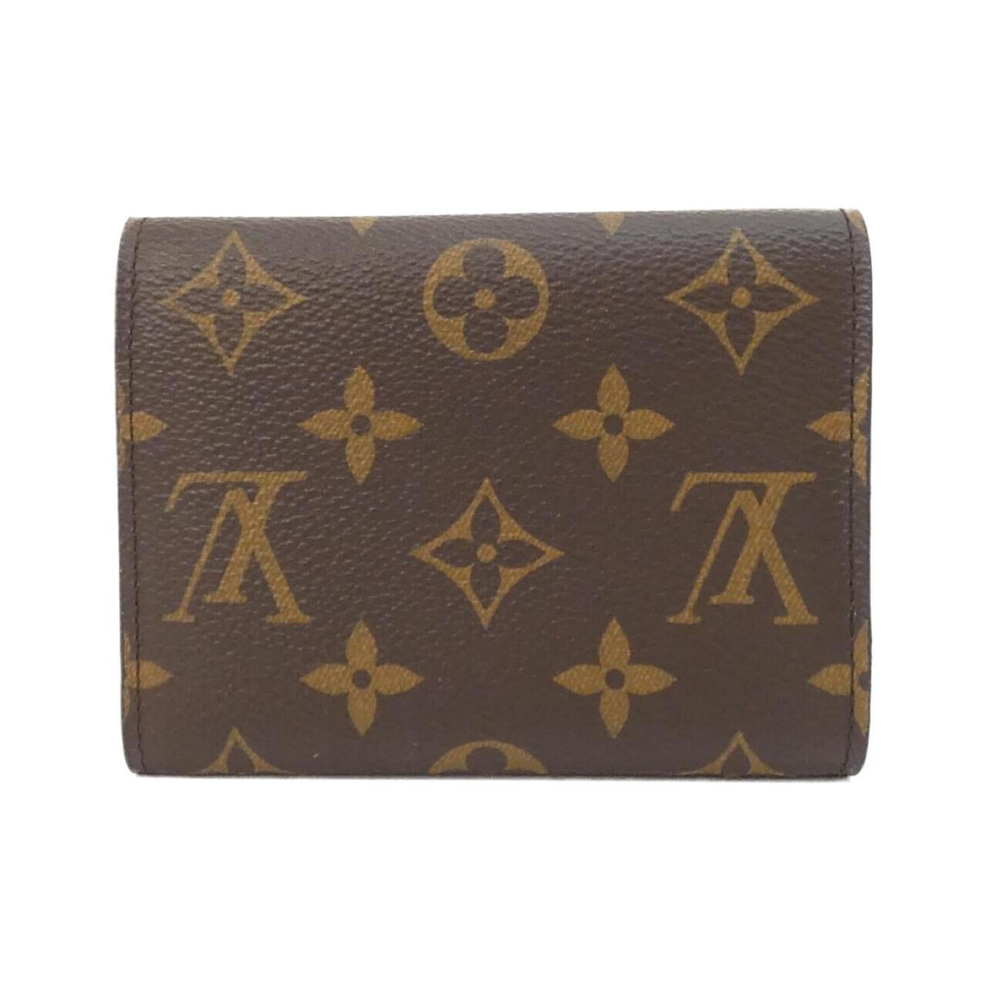 Louis Vuitton Monogram Fuchsia Marron Coated Canvas Wallet (Tri-Fold) (Pre-Owned)