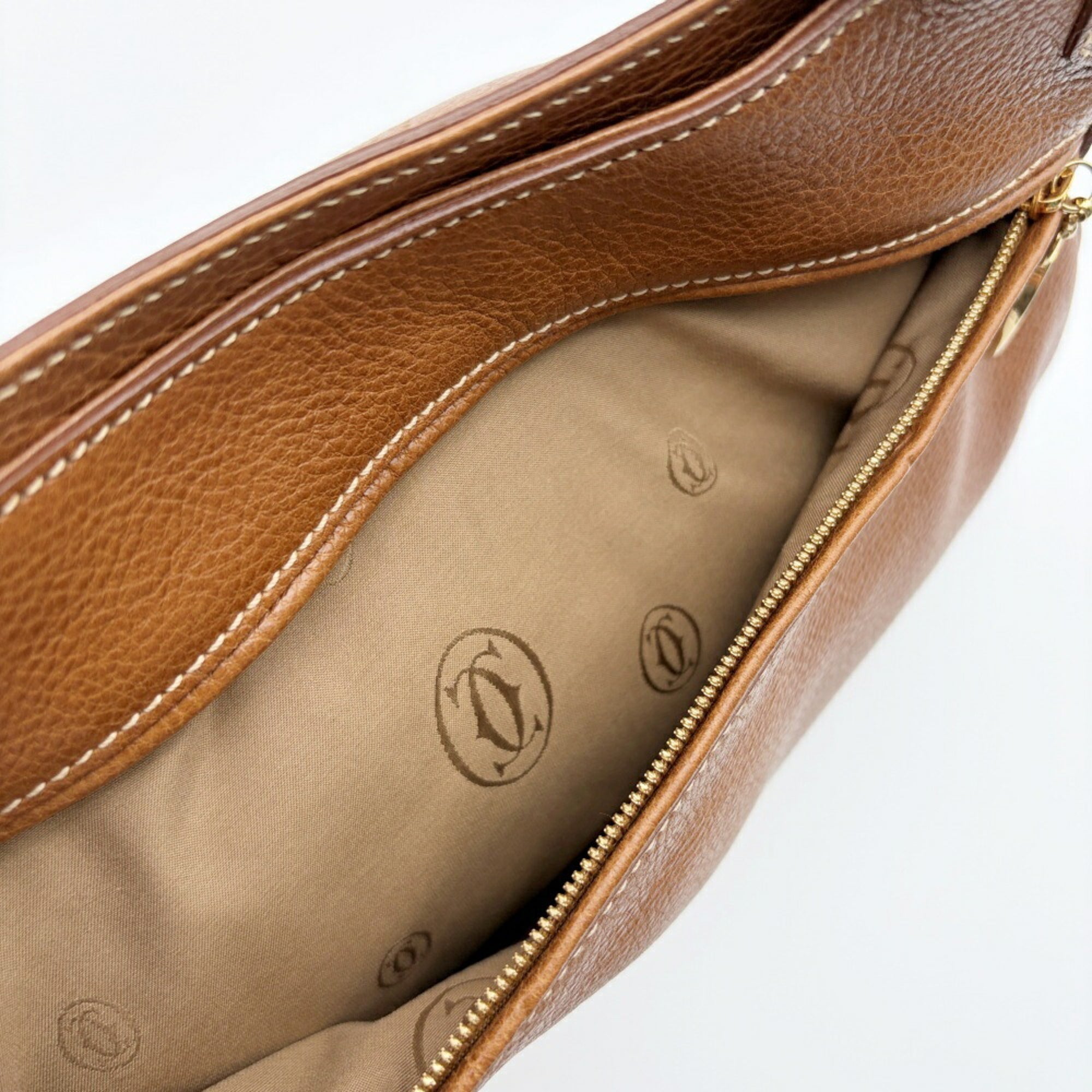 Cartier Brown Leather Tote Bag (Pre-Owned)