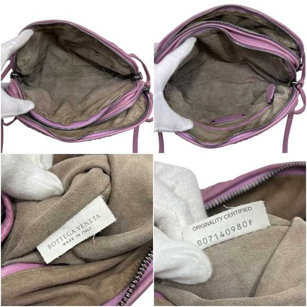 Bottega Veneta Pink Purple Intrecciato Shoulder Bag (Pre-Owned)
