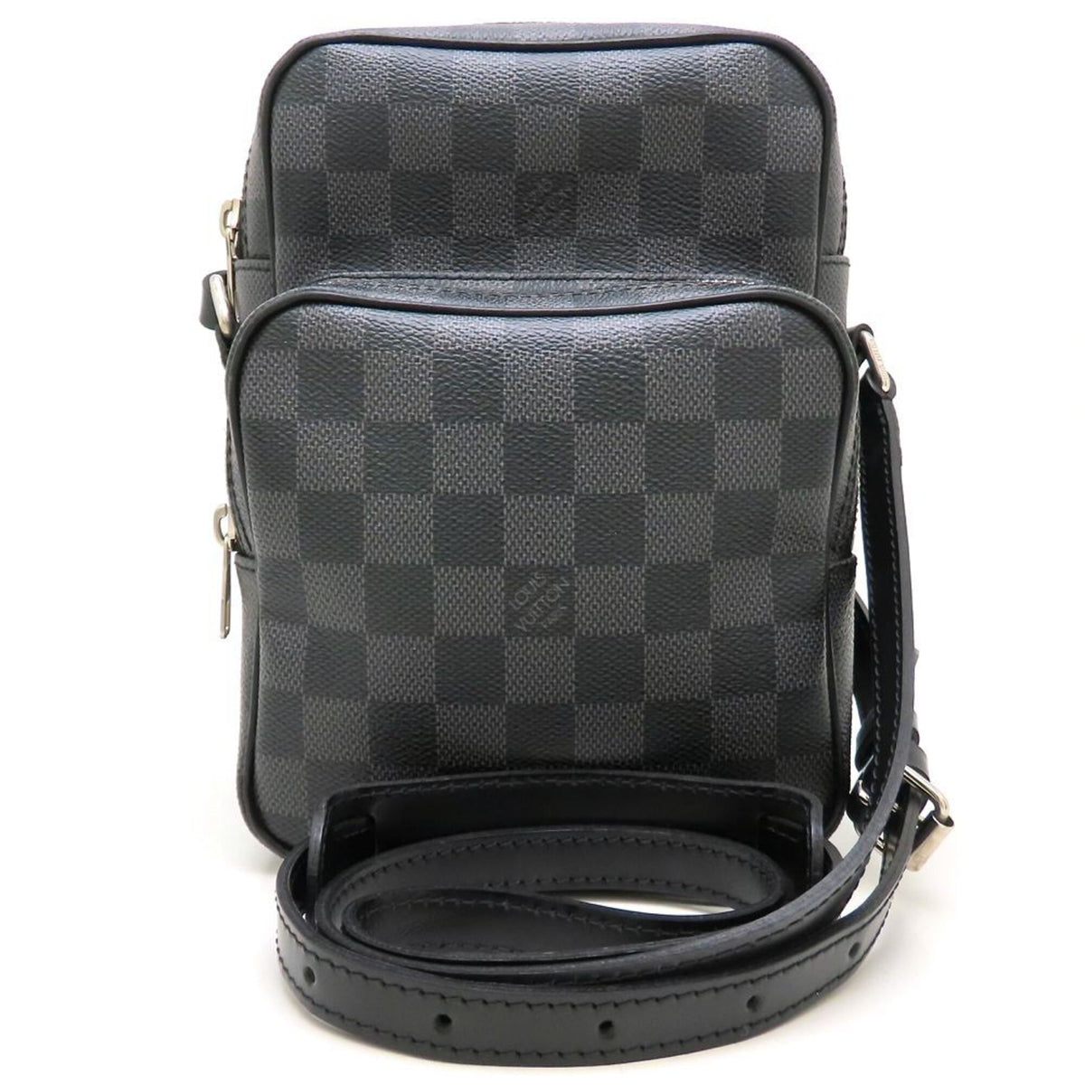 Louis Vuitton Black Gray Damier Canvas Shoulder Bag (Pre-Owned)