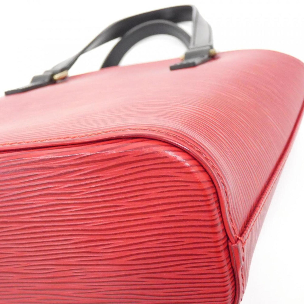 Louis Vuitton Black Red Color Leather Handbag (Pre-Owned)