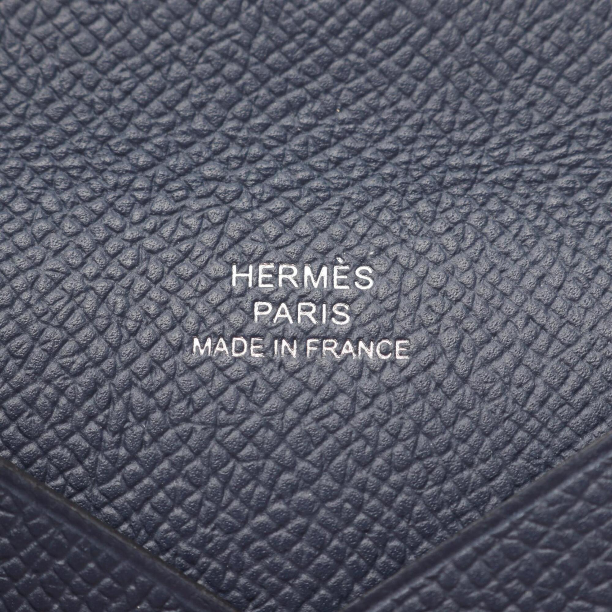 Hermes Blue Nuit Navy Leather Epsom Leather Coin Purse/Coin Case (Pre-Owned)