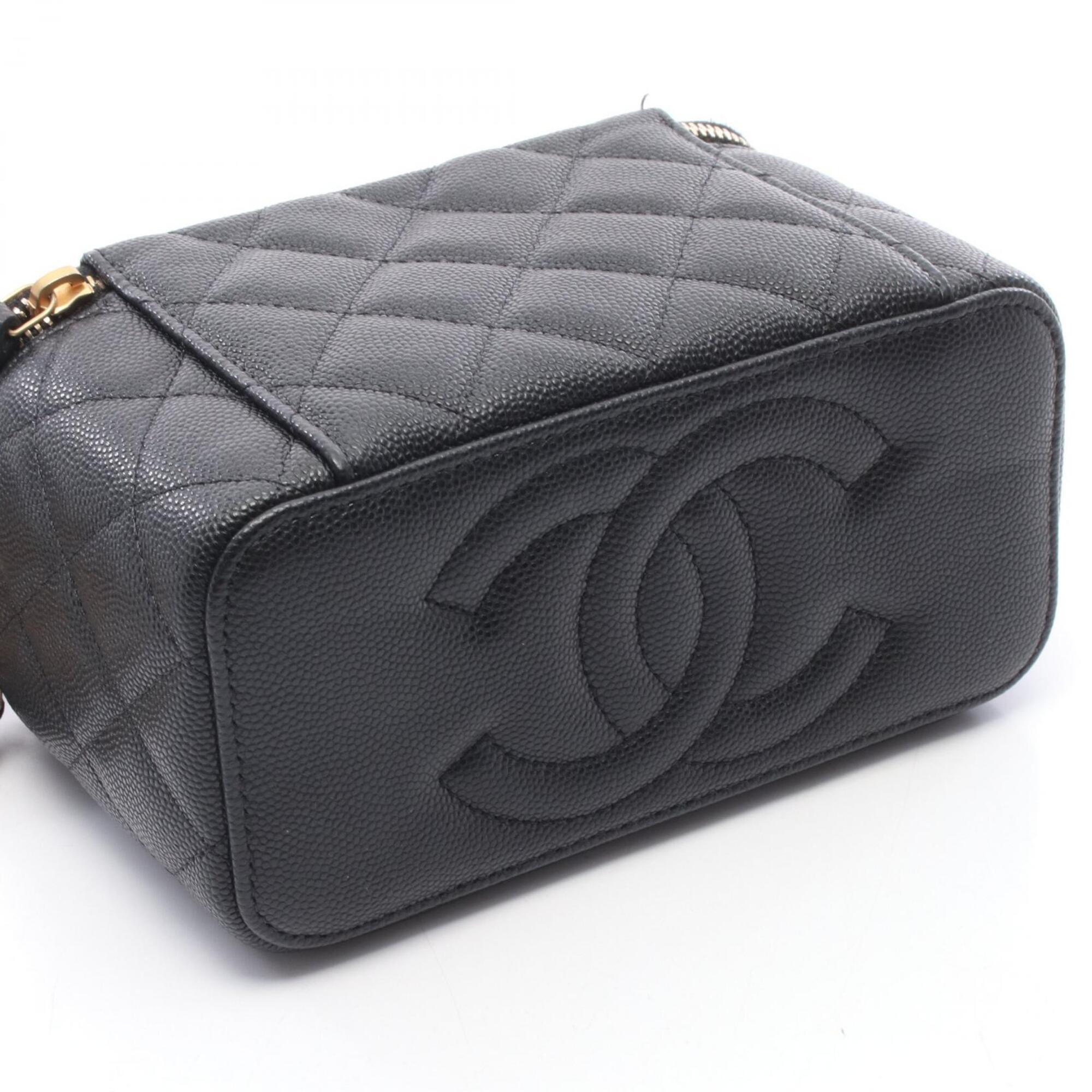 Chanel Black Leather Handbag Shoulder Bag (Pre-Owned)