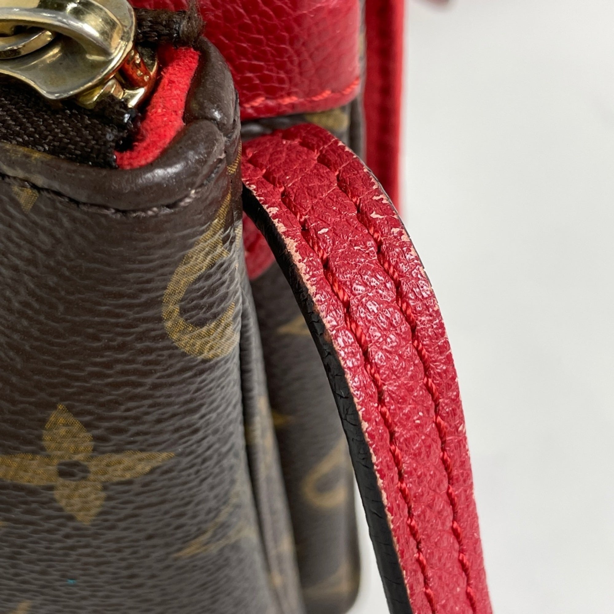 Louis Vuitton Monogram Brown Cerise Red Color Monogram Shoulder Bag (Pre-Owned)