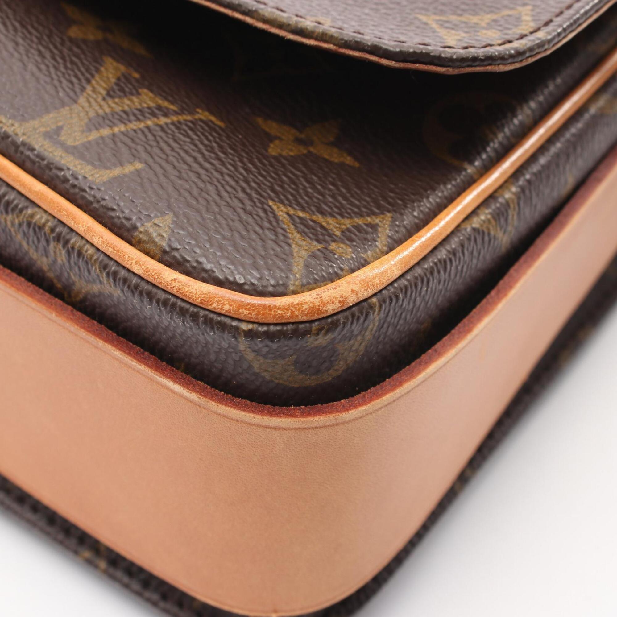 Louis Vuitton Brown Monogram Coated Canvas Leather Handbag Shoulder Bag (Pre-Owned)