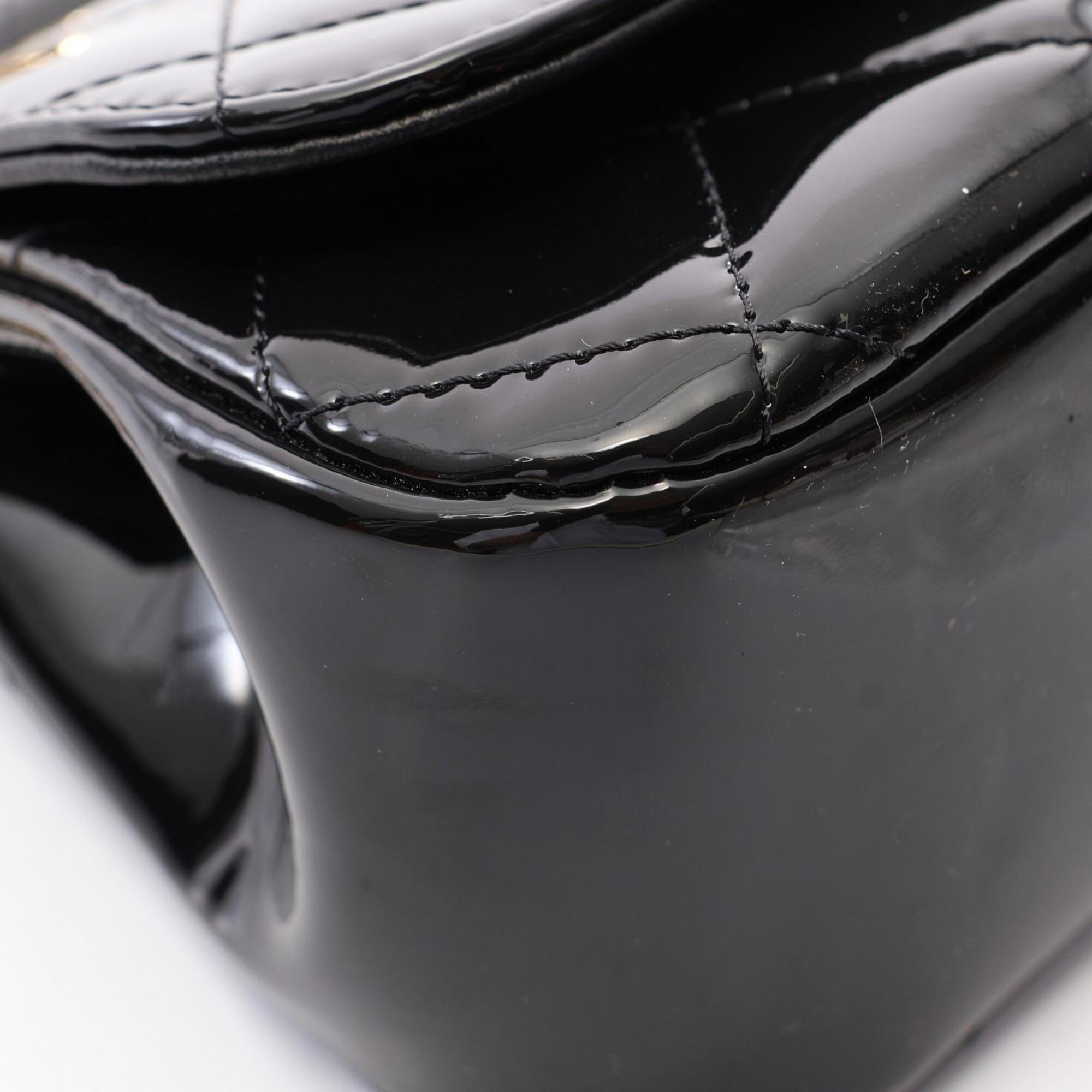 Chanel Black Patent Leather Handbag Shoulder Bag (Pre-Owned)