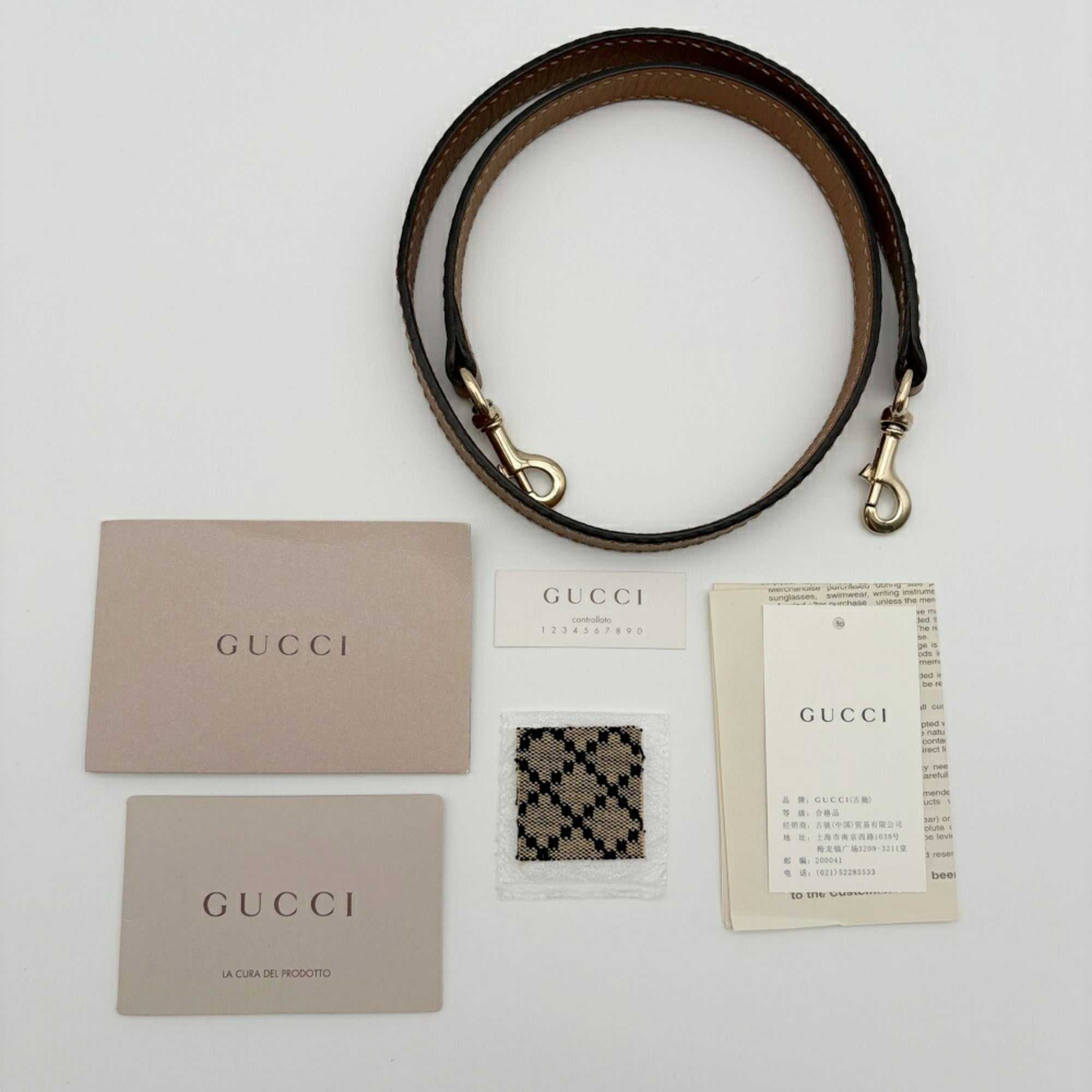 Gucci Brown Canvas Leather Shoulder Bag (Pre-Owned)
