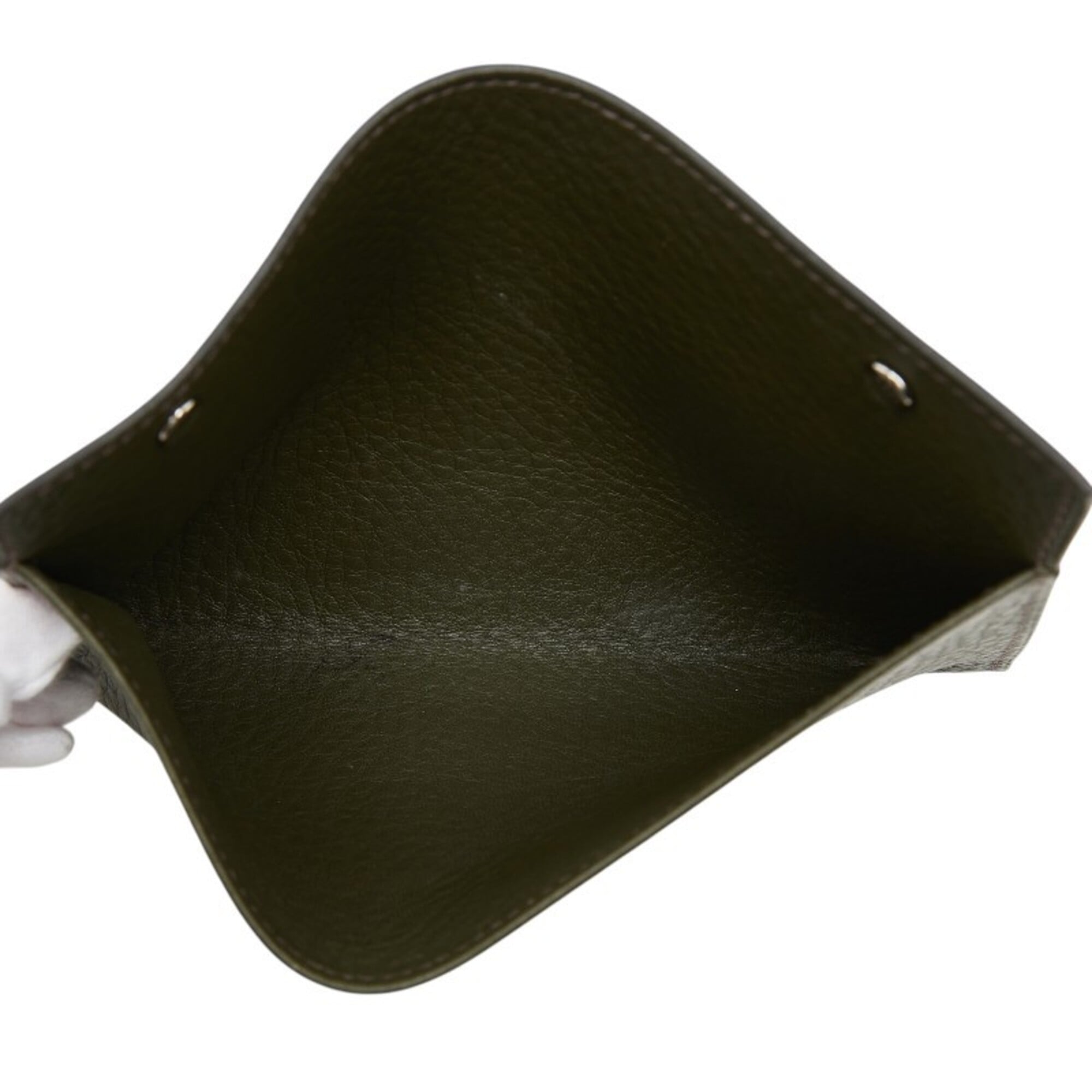 Hermes Green Taurillon Clemence Leather Pouch Shoulder Bag Tote Bag (Pre-Owned)