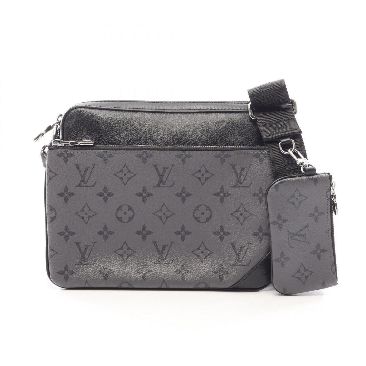 Louis Vuitton Black Gray Coated Canvas Pvc Monogram Eclipse Leather Handbag Shoulder Bag (Pre-Owned)