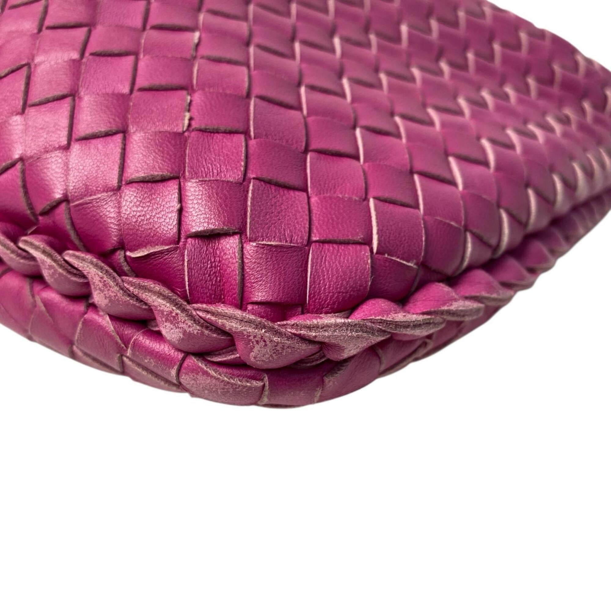 Bottega Veneta Pink Purple Leather Shoulder Bag (Pre-Owned)