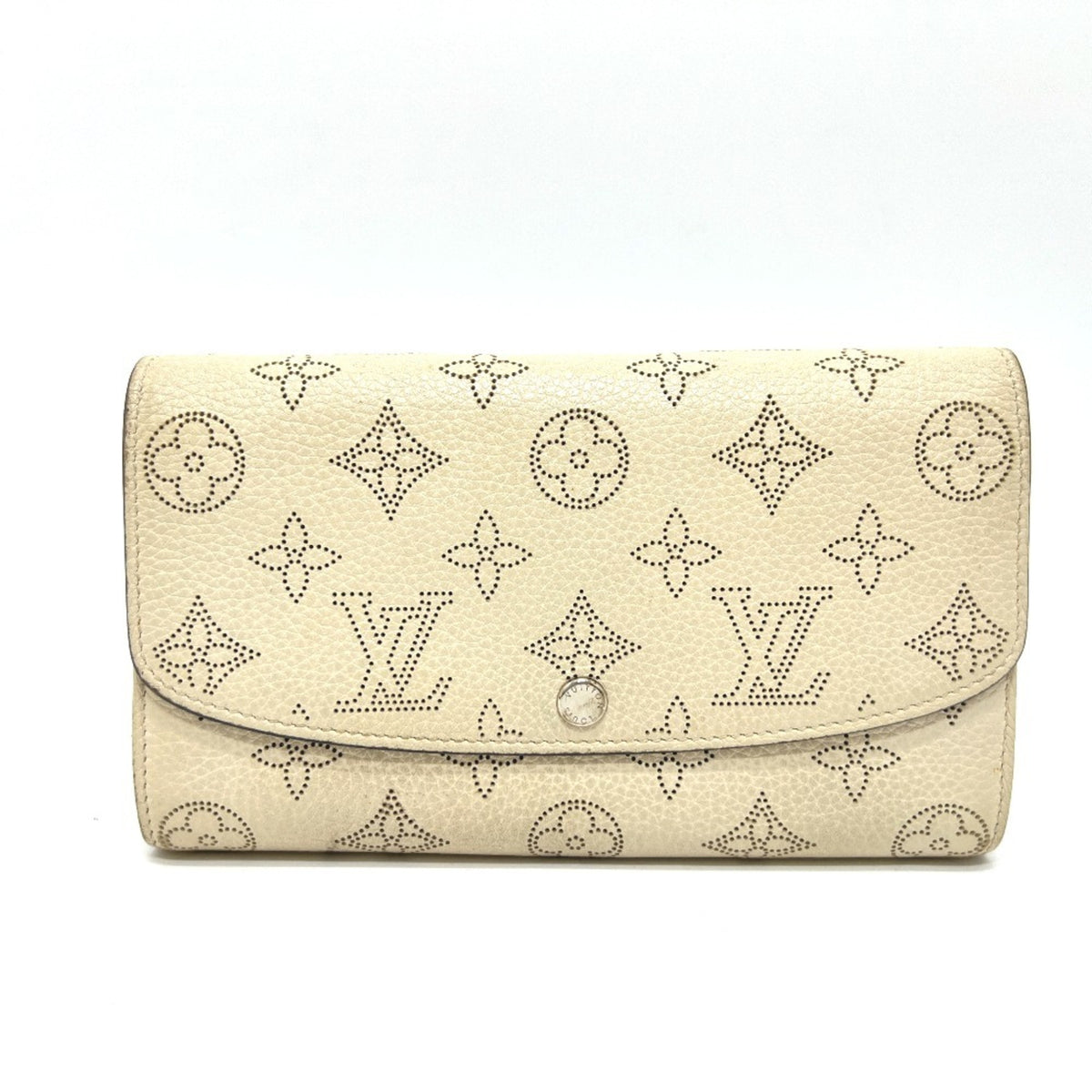 Louis Vuitton White Leather Long Wallet (Bi-Fold) (Pre-Owned)