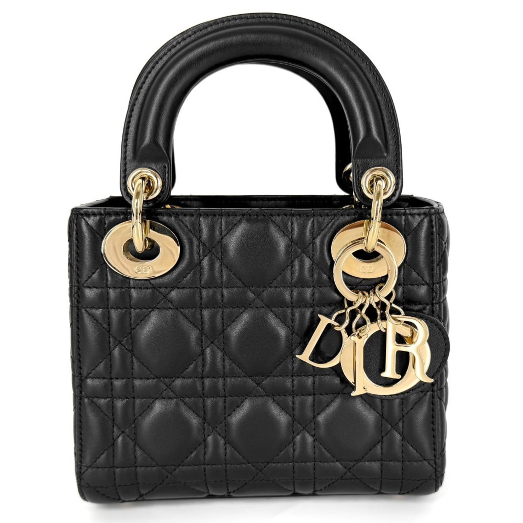 Christian Dior Black White Leather Handbag (Pre-Owned)