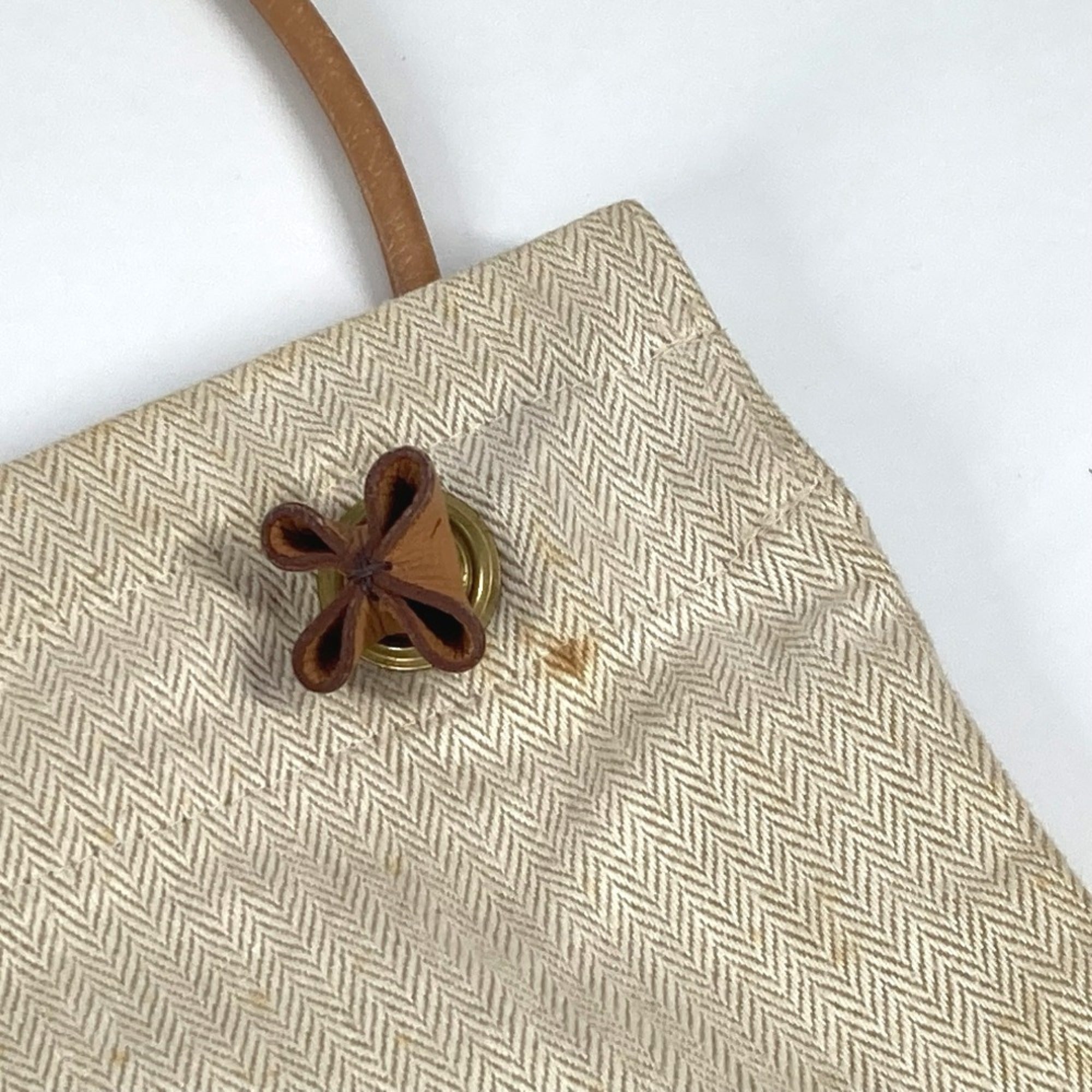 Hermes Natural White Cotton Shoulder Bag (Pre-Owned)