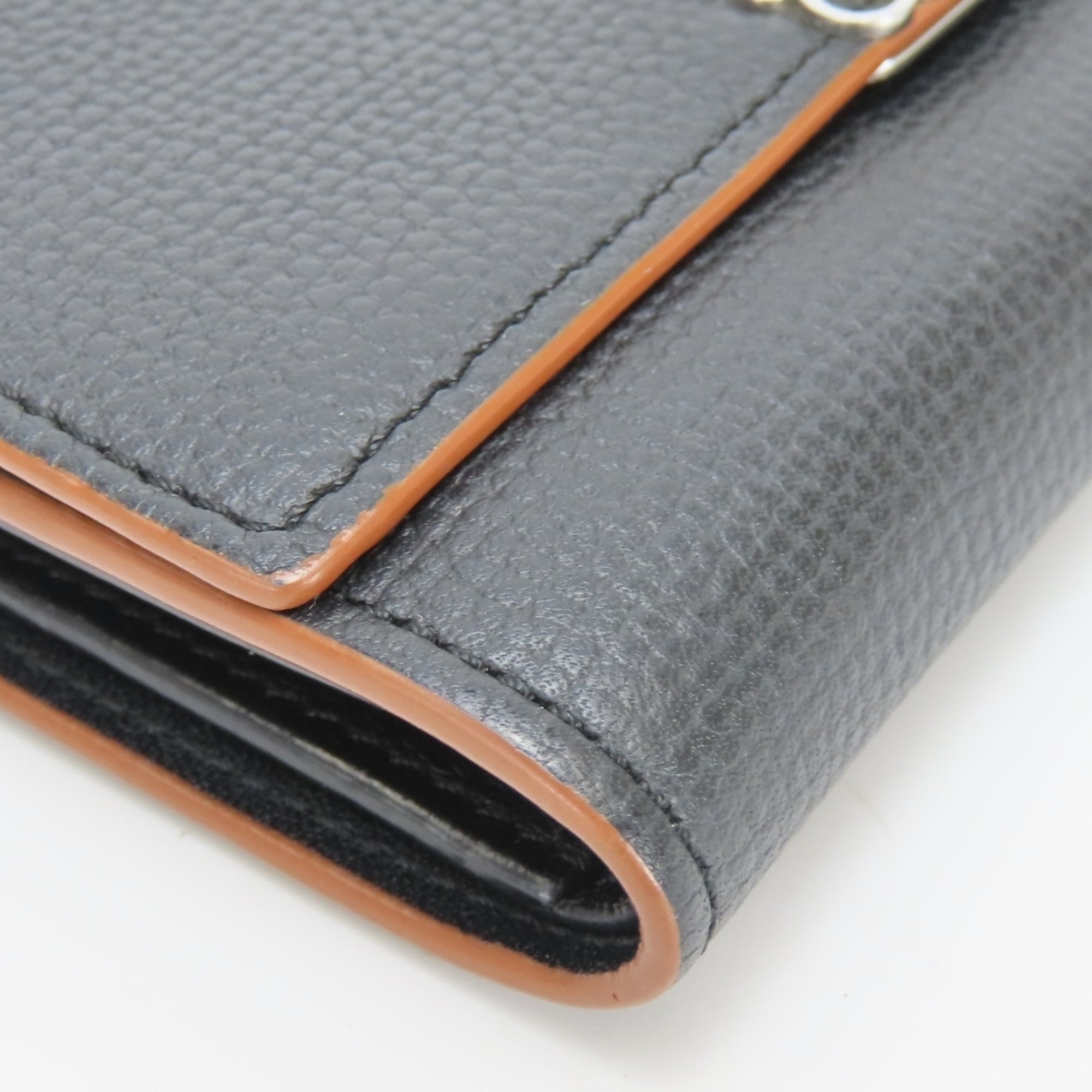 Loewe Black Brown Leather Wallet (Tri-Fold) (Pre-Owned)