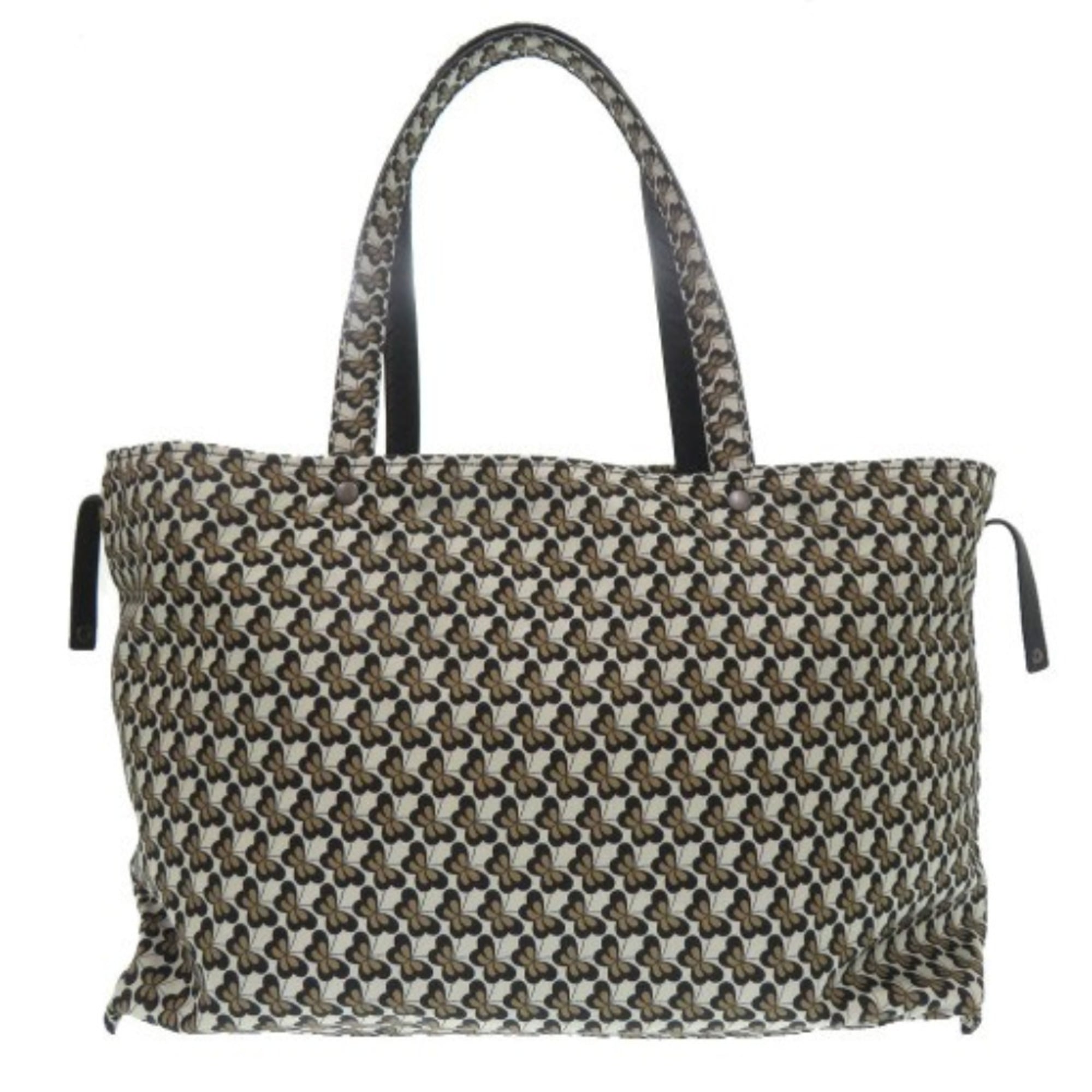 Bottega Veneta Intrecciato Beige Black Cream Intrecciato Nylon Tote Bag (Pre-Owned)