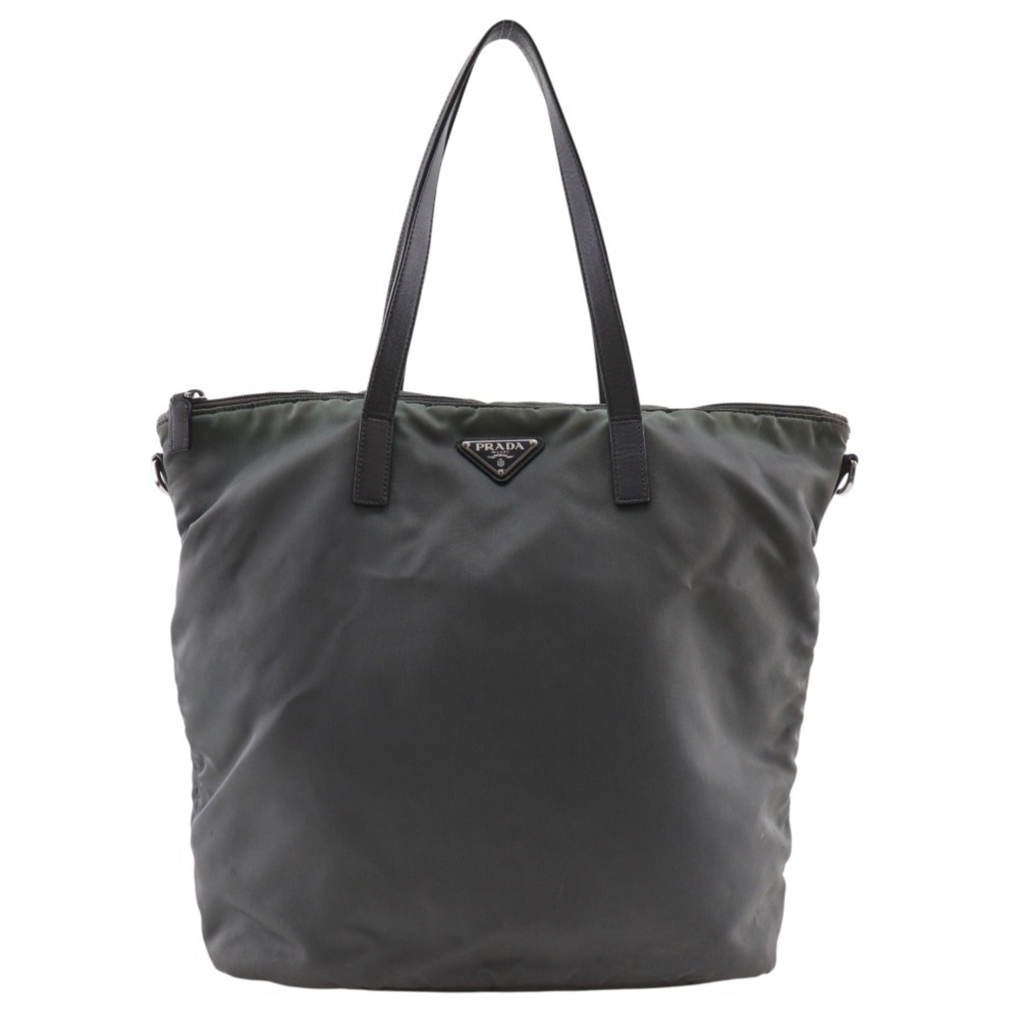Prada Khaki Nylon Tote Bag (Pre-Owned)