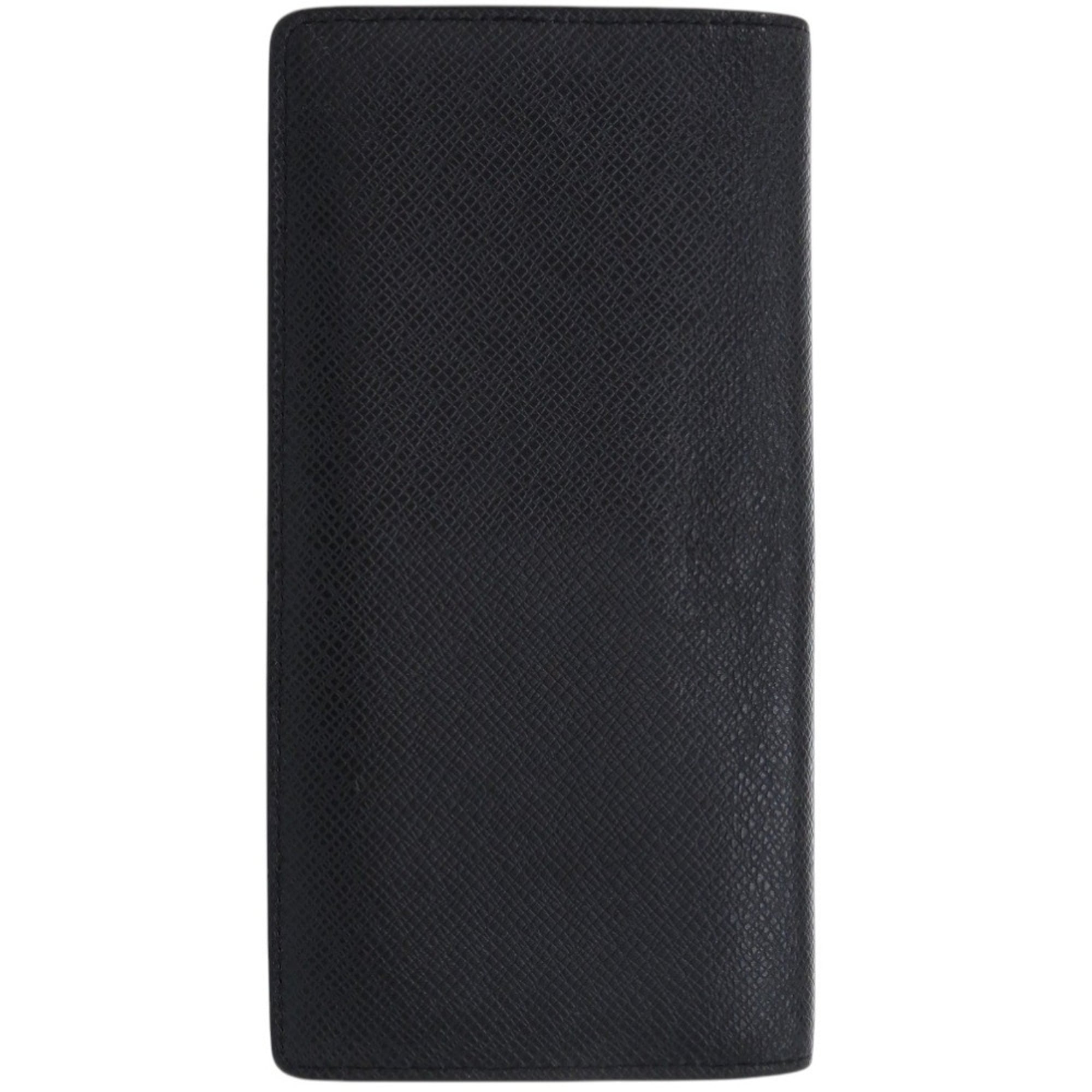 Louis Vuitton Black Noir Taiga Leather Leather Long Wallet (Bi-Fold) (Pre-Owned)