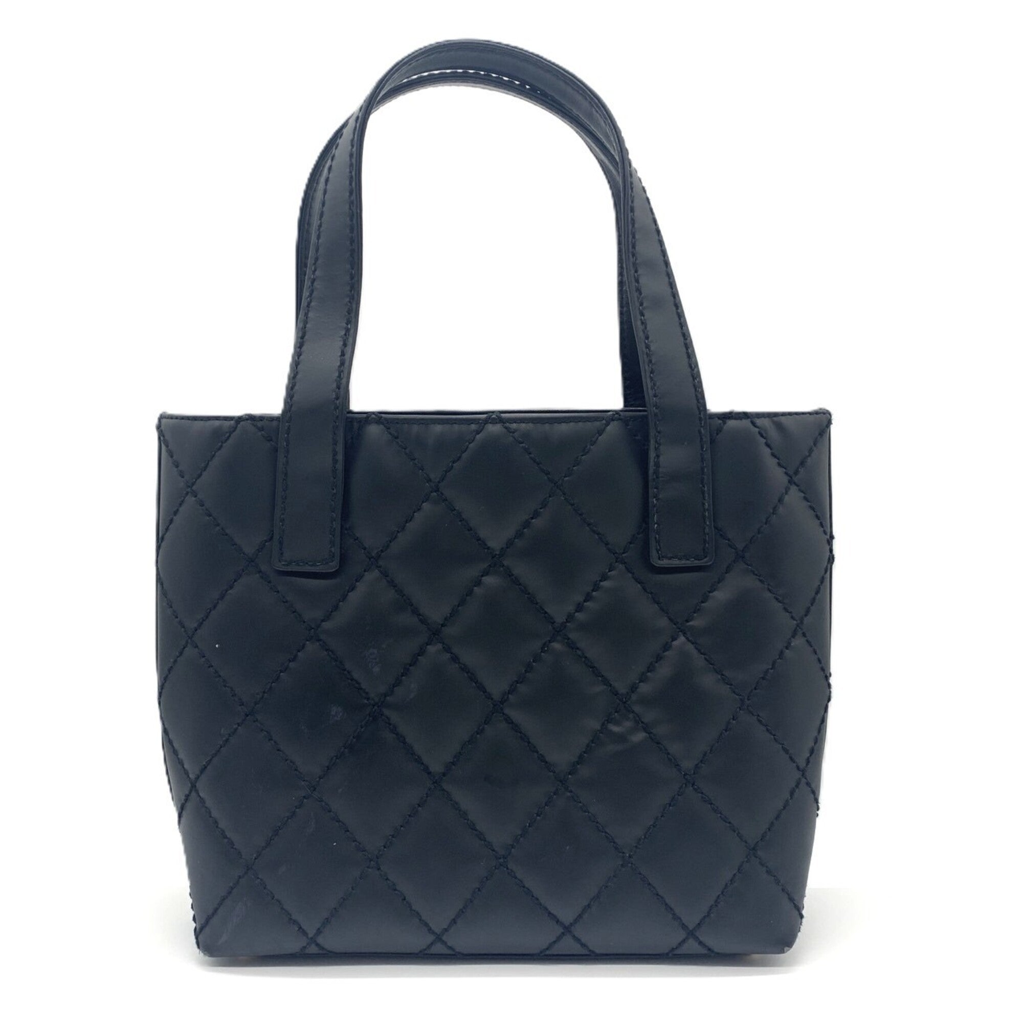 Chanel Wild Stitch Black Leather Handbag Tote Bag (Pre-Owned)