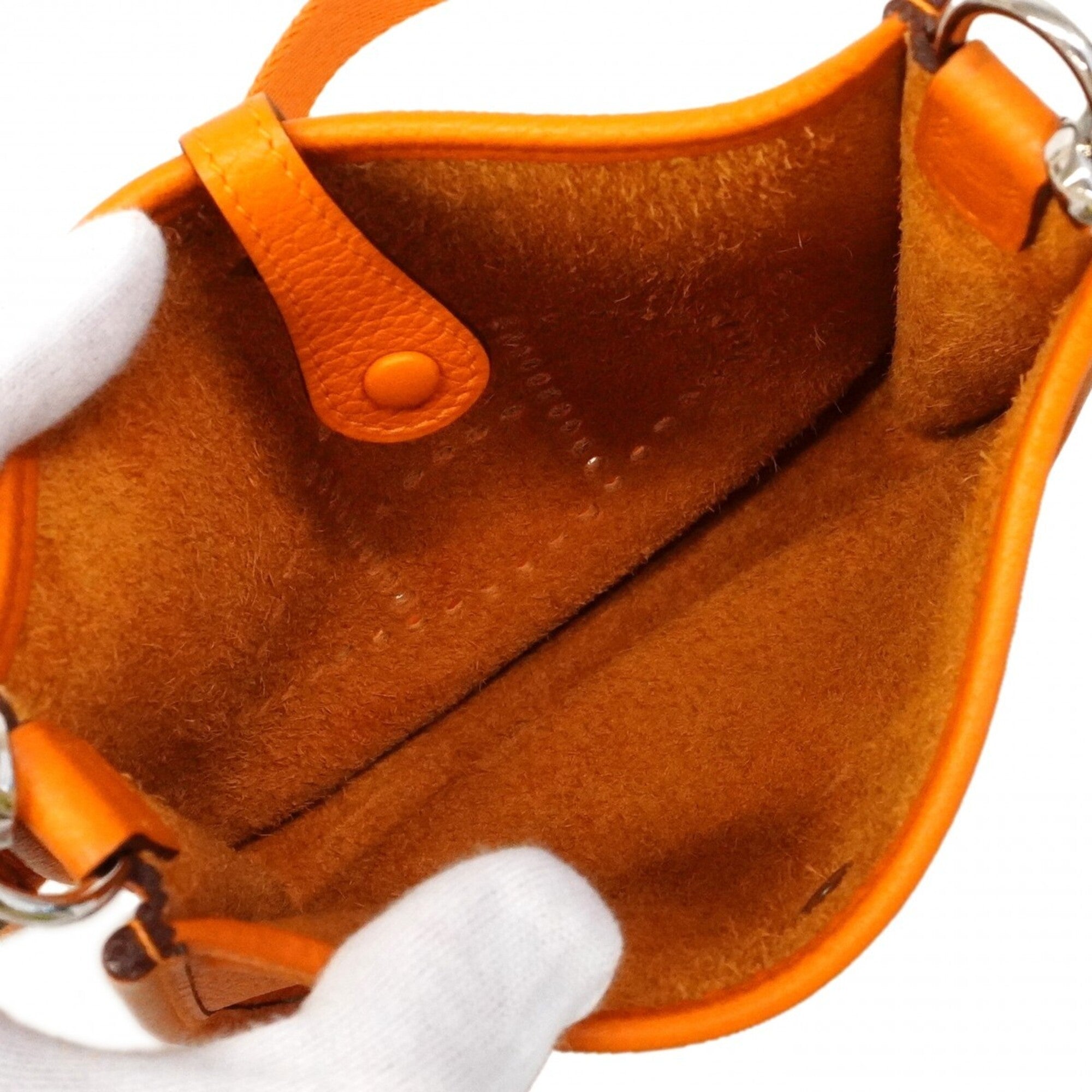 Hermes Orange Taurillon Clemence Leather Shoulder Bag (Pre-Owned)