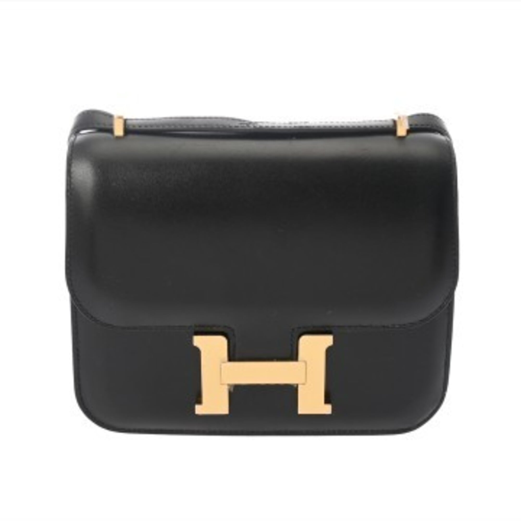 Hermes Black Box Calf Leather Shoulder Bag (Pre-Owned)